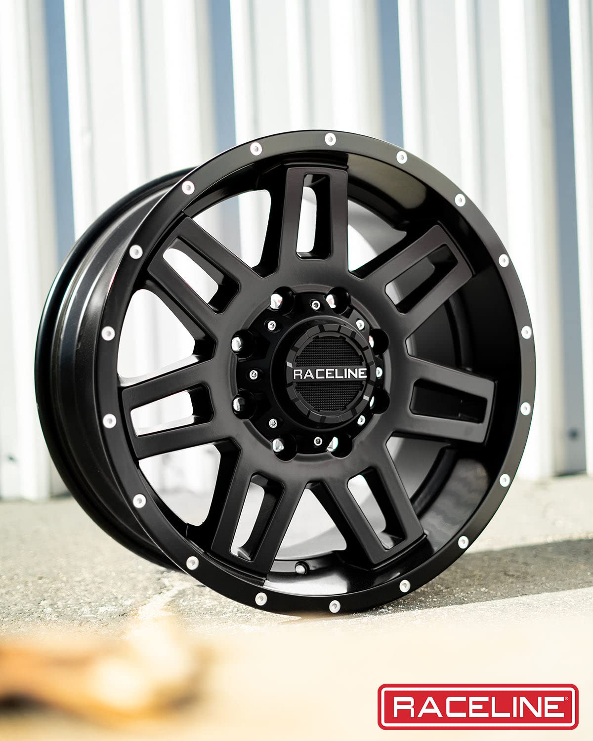 Raceline 931B Wheels INJECTOR Black 17X9"5X5/5X5.5 Bolt Pattern 0mm Offset/(5"B/S) 10 Spoke Aluminum Passenger Car Rims Full Size Replacement