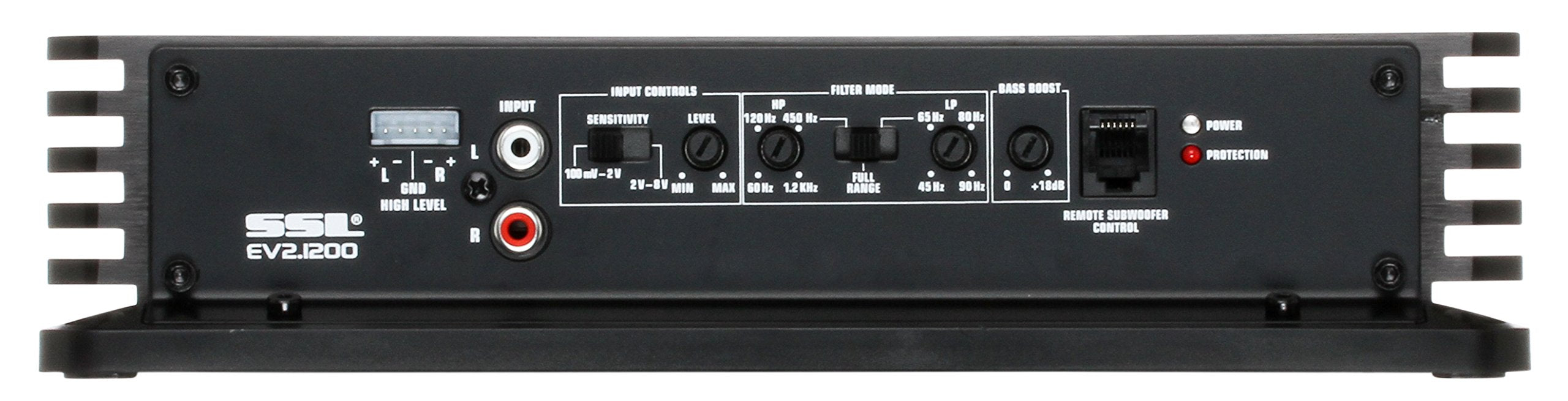 Evolution Series Sound Storm Laboratories EV2.1200 Car Audio Amplifier - 1200 High Output, 2 Channel, 2/8 Ohm, High/Low Level Inputs, High/Low Pass Crossover, Full Range, Hook to Stereo and Subwoofer