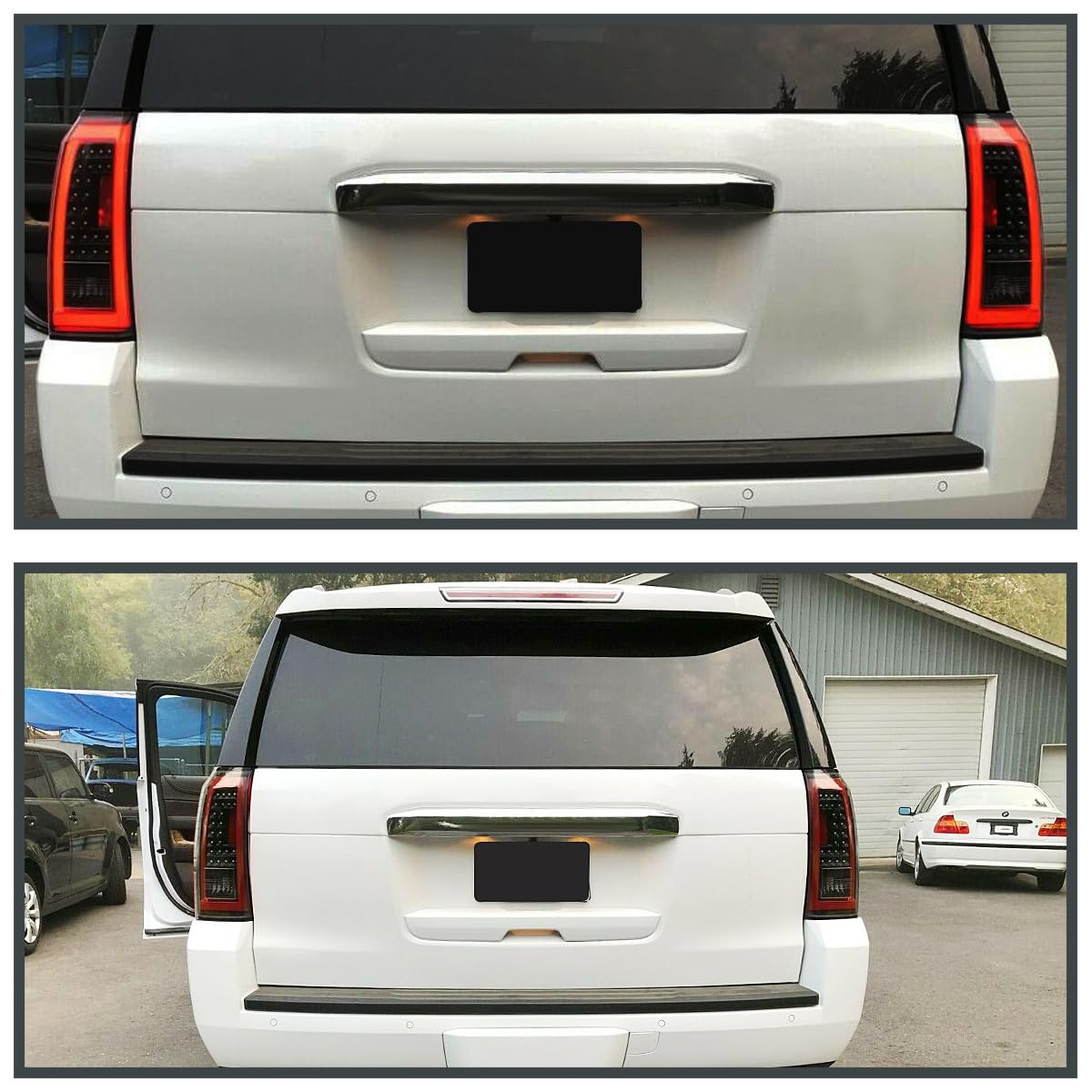 Jet Black Housing SPEC-D TUNING Red LED Bar Tail Lights Compatible with 2015-2020 GMC Yukon Denali SLE SLT, 2015-2020 GMC Yukon XL Denali SLE SLT, Left + Right Pair Assembly