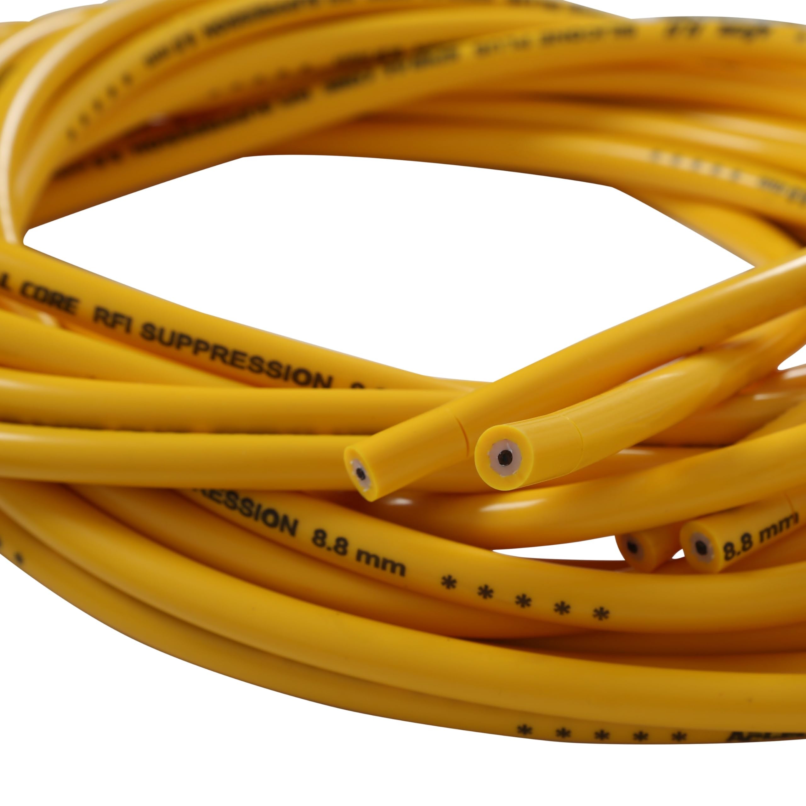 8031 ACCEL Spark Plug Wire Set - 8.8mm Spiral Suppression Wire - Universal Set with 90° Boots - Yellow