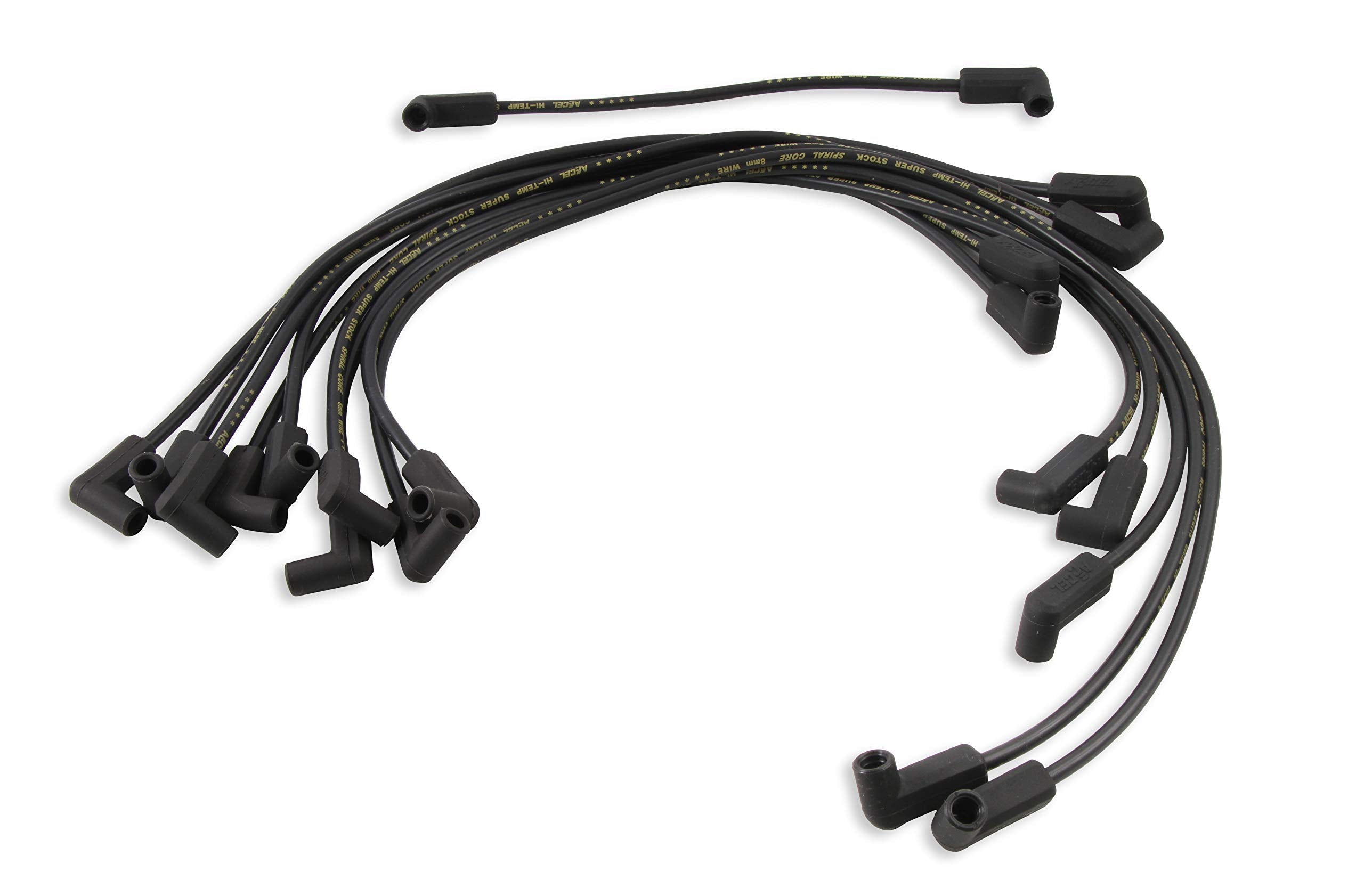 SuperStock ACCEL 5114K 8mm 5000 Series Black Custom Spiral Core Spark Plug Wire Set