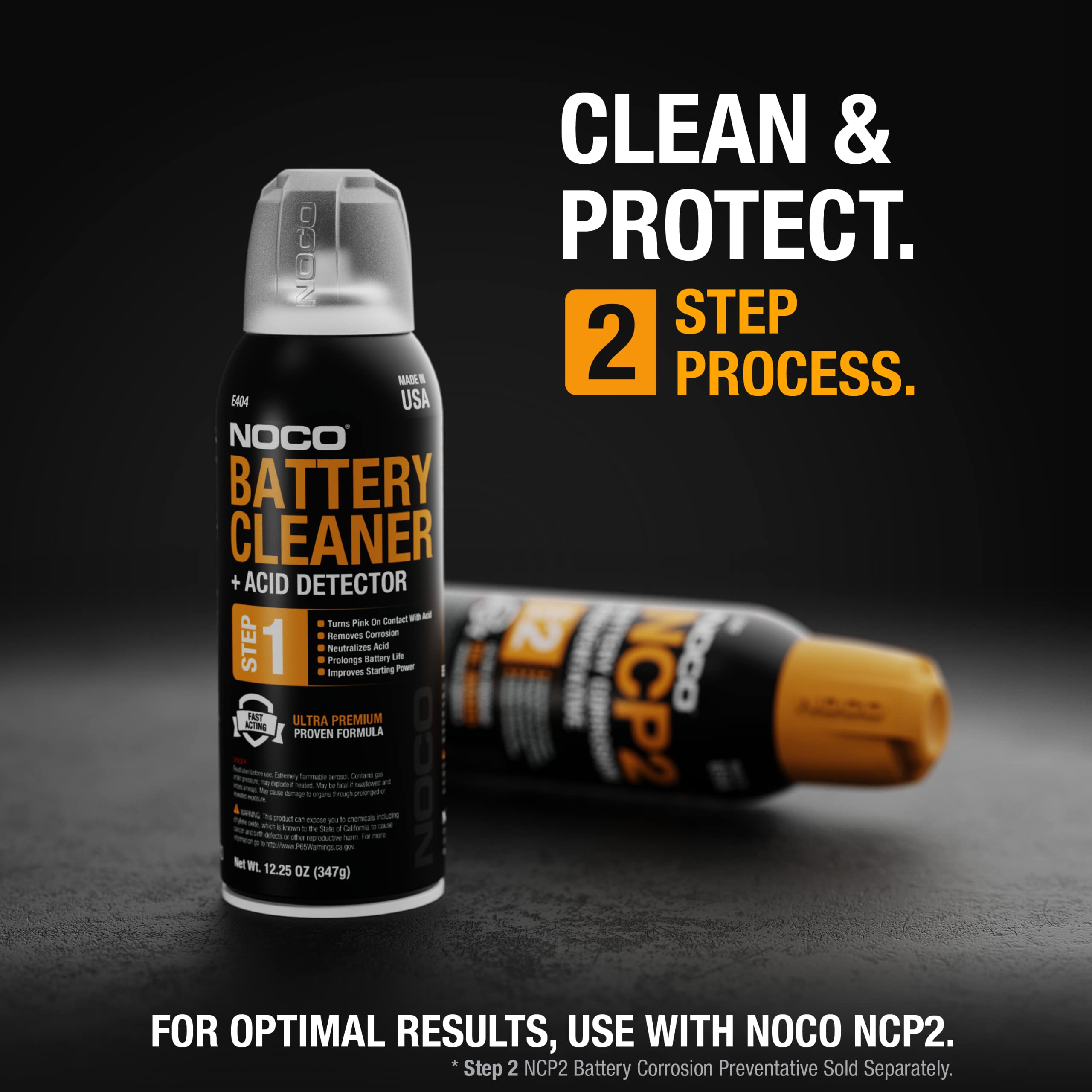 Battery Terminal Cleaner NOCO E404 12.25 Oz Spray and Corrosion Cleaner with Acid Detector