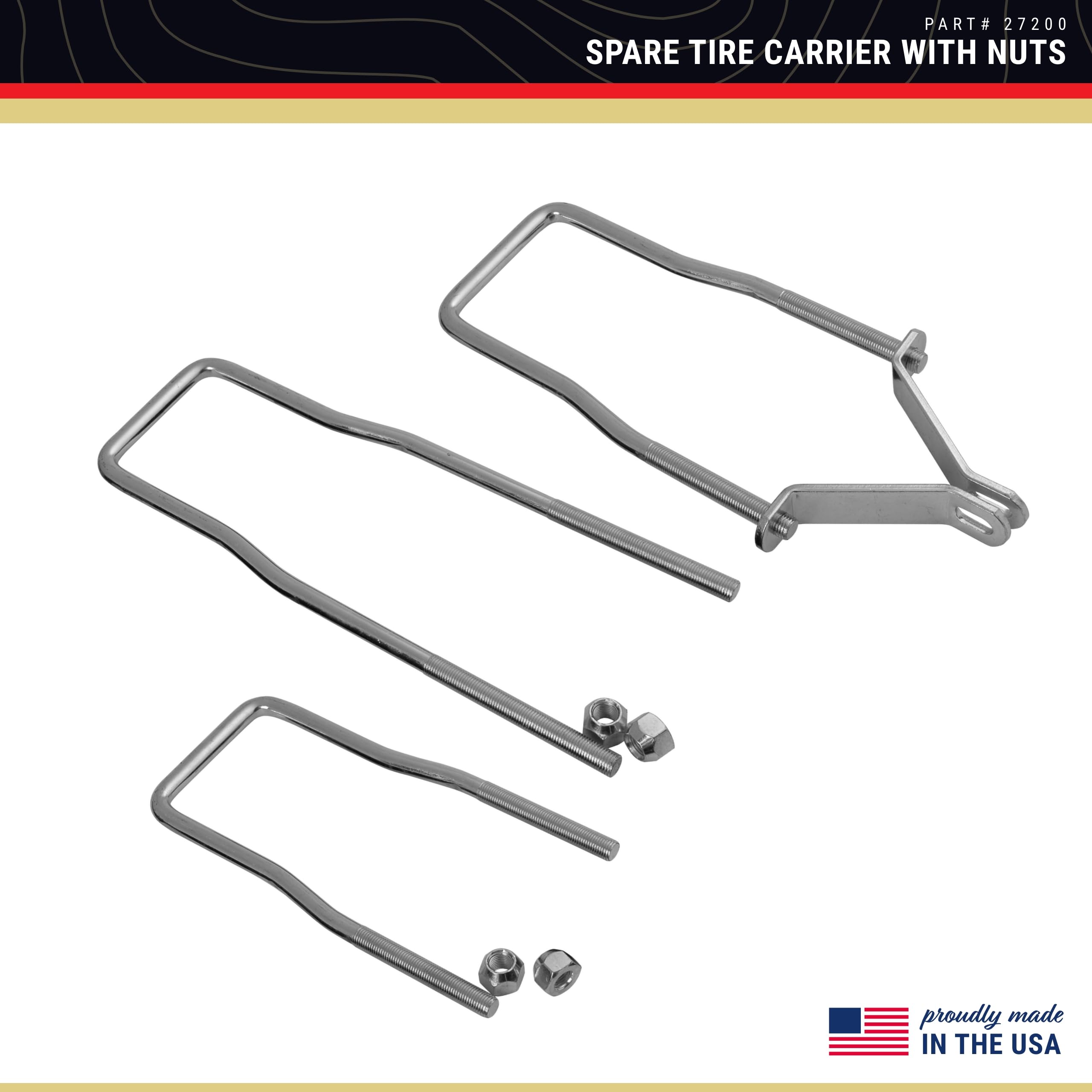 U-Bolt Spare Tire Carrier - CE Smith Durable Zinc-Plated Boat Accessories - 8-3/4" (27200)