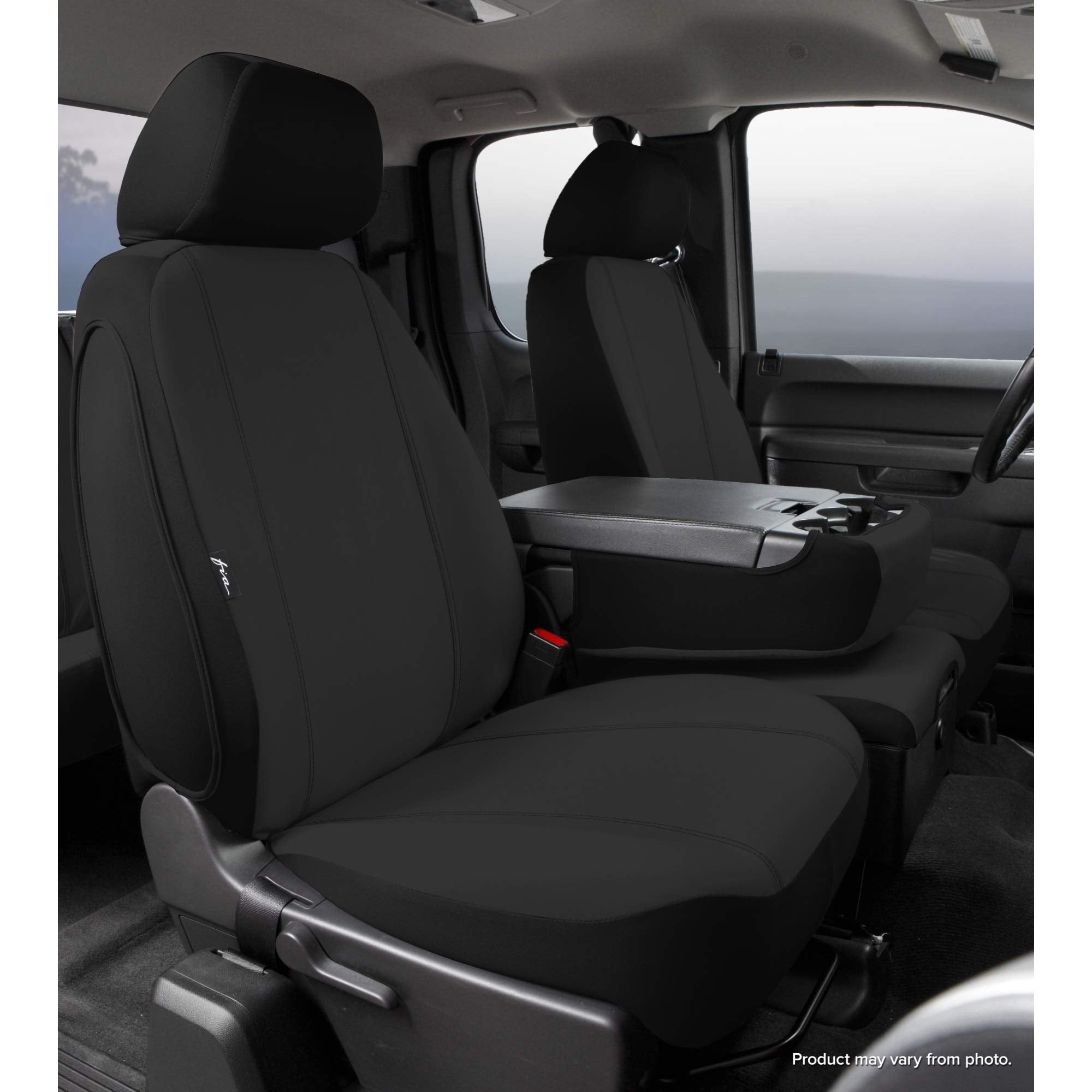 Custom Fit Fia SP88-31 BLACK Front Seat Cover Split Seat 40/20/40 - Poly-Cotton, (Black)