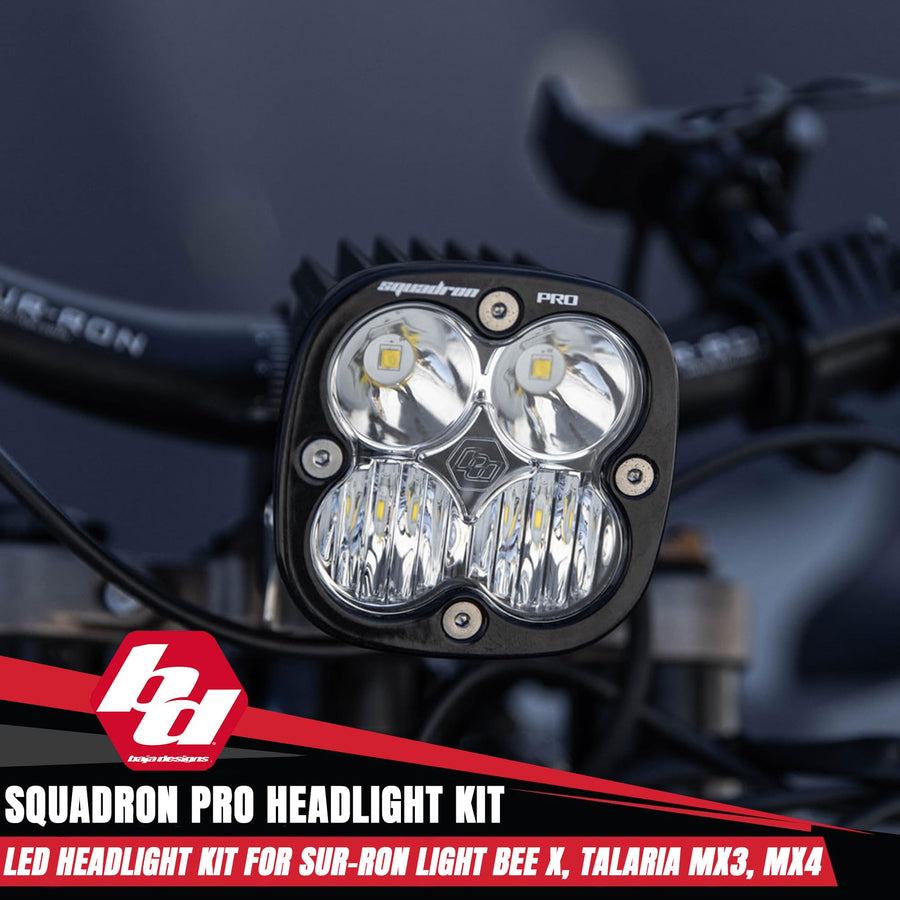 Squadron Pro Baja Designs Headlight Kit for Sur-Ron Light Bee X and Talaria MX3/MX4 (Driving Combo; Clear)