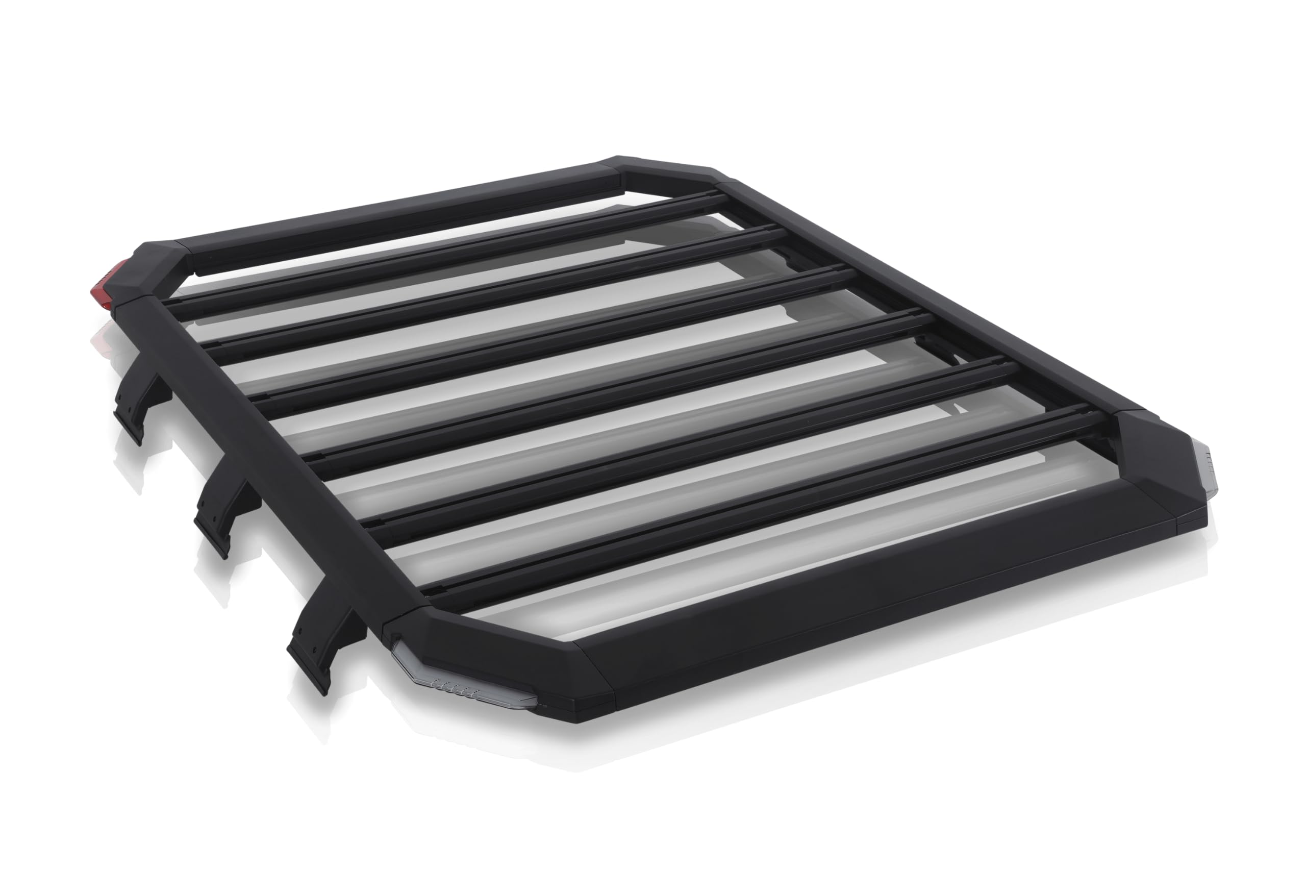 Attica4x4 Cobra Tek - Frontier Series Roof Rack | Compatible with Jeep Wrangler JL (2018-2023) | Durable, Stylish, and Functional 4DR Full Size Rack with LED Lights | Black Aluminum.