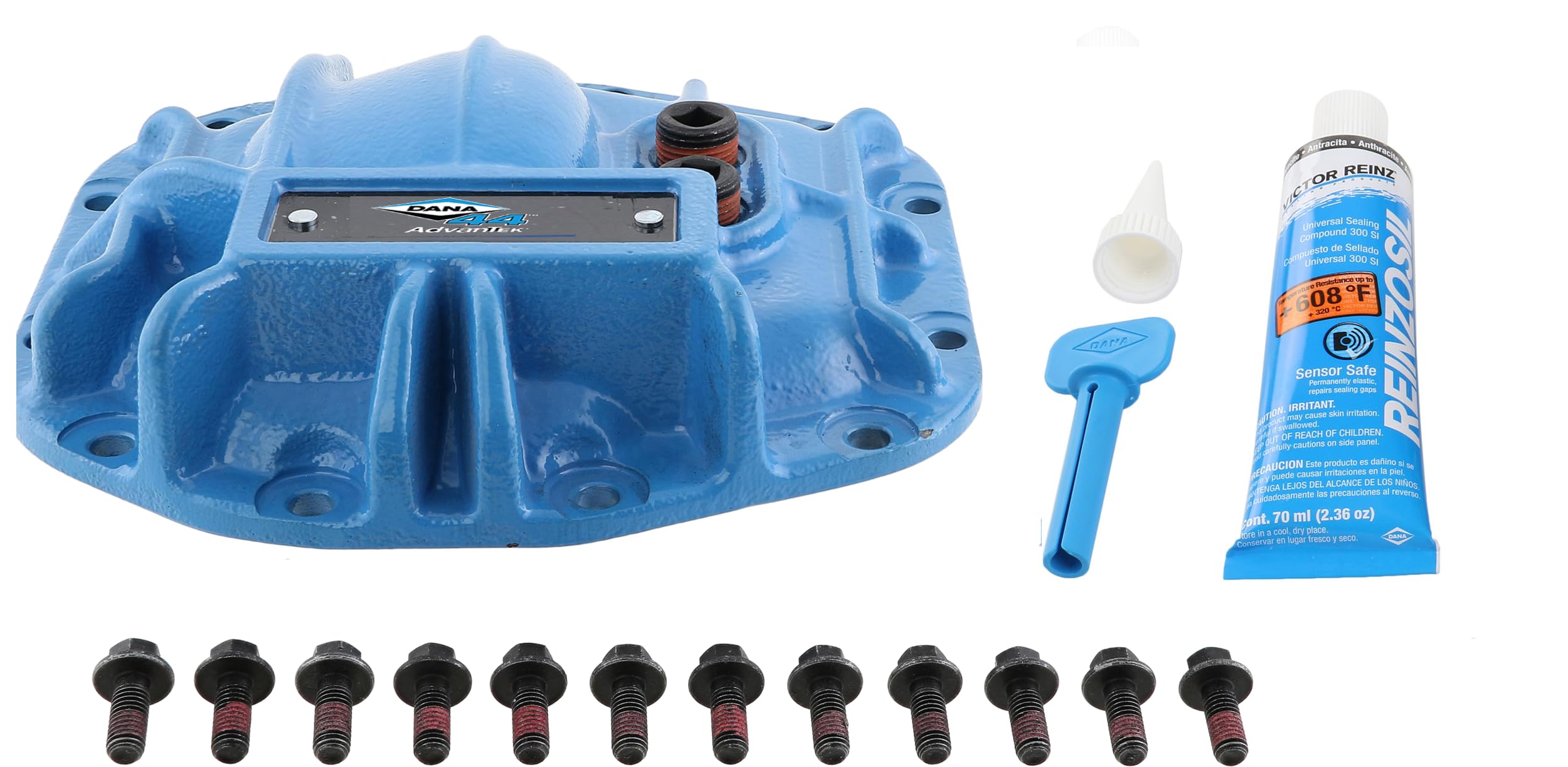 Spicer Nodular Iron 10053466 Front Dana 44 and AdvanTEK Differential Cover Compatible with Select Wrangler JL - Blue