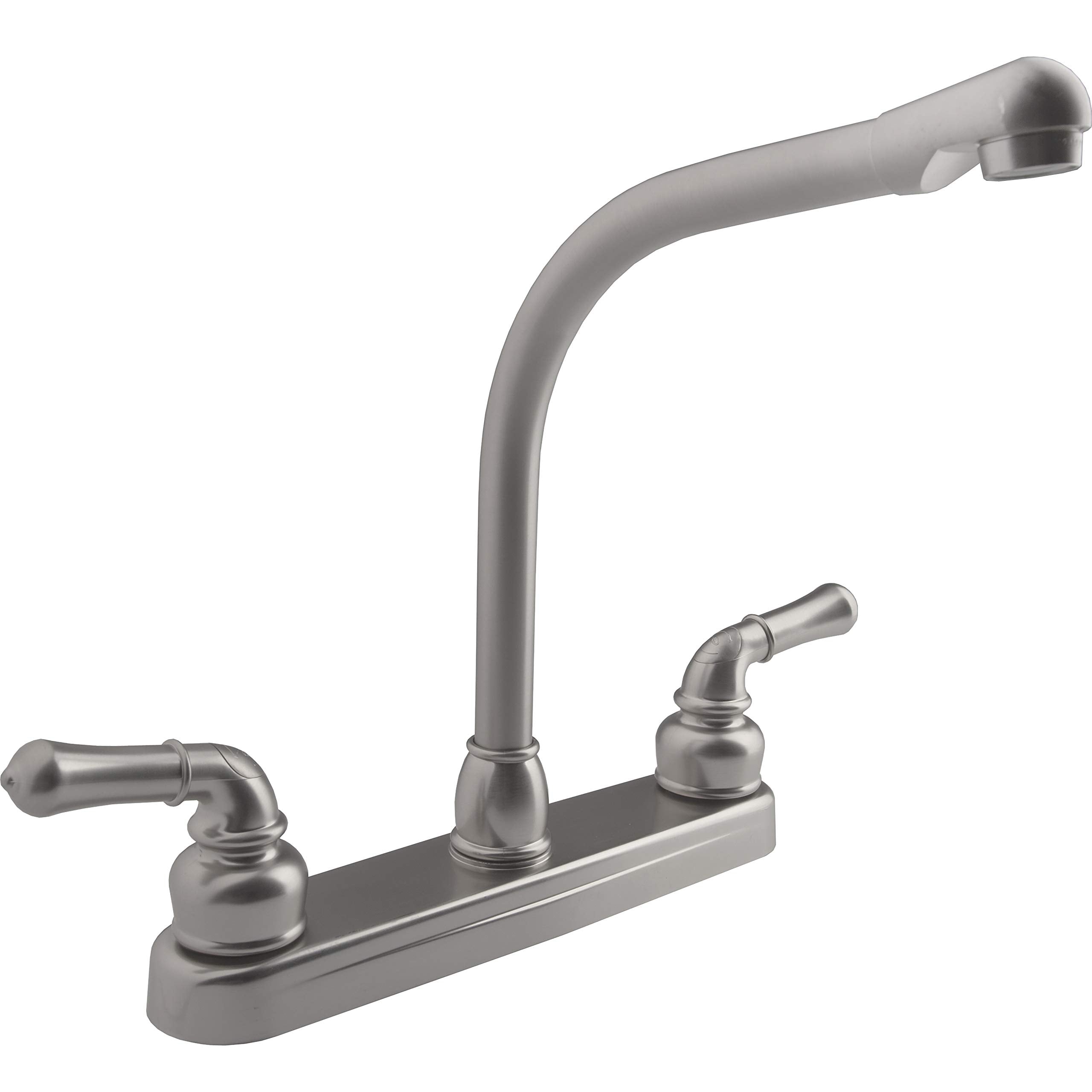 Dura Faucet Hi-Rise DF-PK210C-SN Kitchen Sink Faucet with Classical Levers (Brushed Satin Nickel)