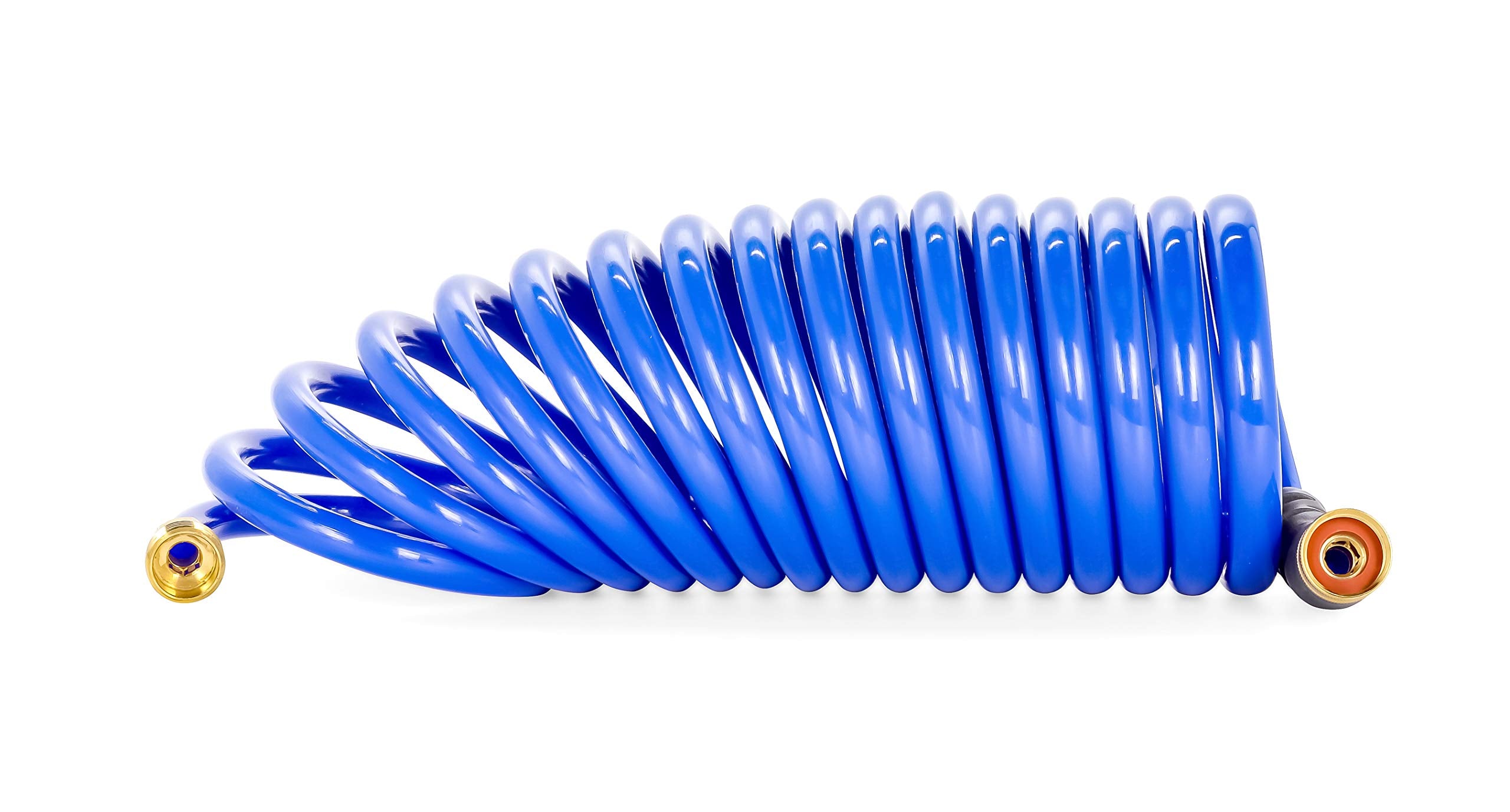 20’ Camco Coiled Water Nozzle with Adjustable Spray Pattern Kit – Hose Design Prevents Kinking and Tangling, for Car Washing and Gardening (41980)