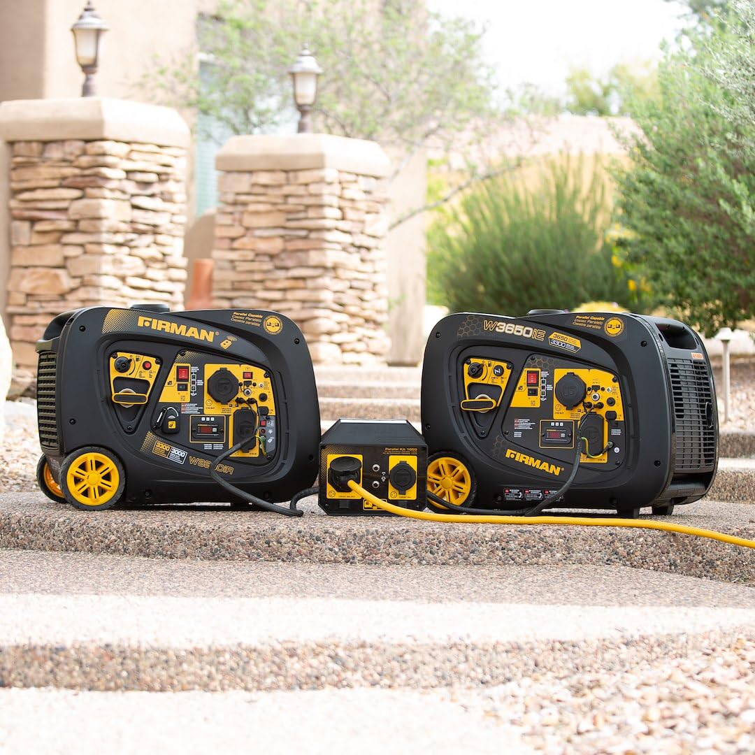 W03382 Firman Inverter 3650/3300W Electric Start Gasoline Powered Parallel Ready Portable Generator Black