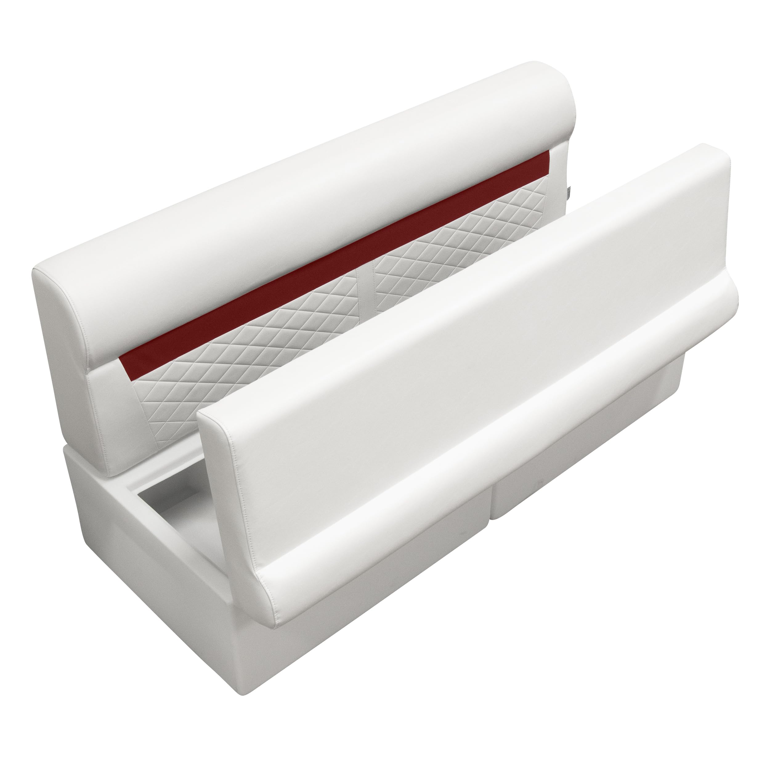 DLX106-1906 Wise DLX Series 55" Pontoon Bench Cushion Set - White/Crimson Red