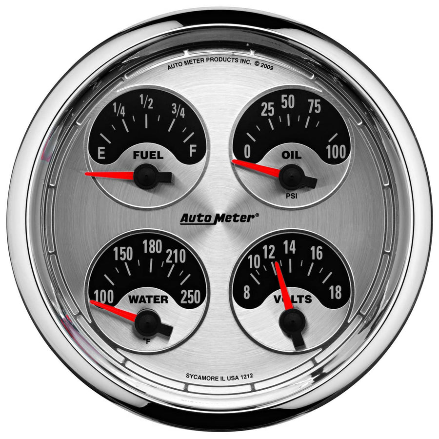 American Muscle Auto Meter 1225 5" 0-90 Ohm Quad Fuel Level Gauge