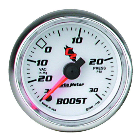 C2 Auto Meter 7159 Full Sweep Electric Boost / Vacuum Gauge,2.3125 in.