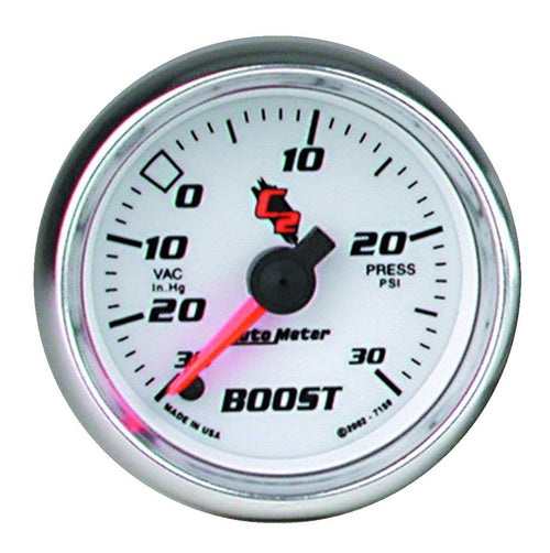 C2 Auto Meter 7159 Full Sweep Electric Boost / Vacuum Gauge,2.3125 in.