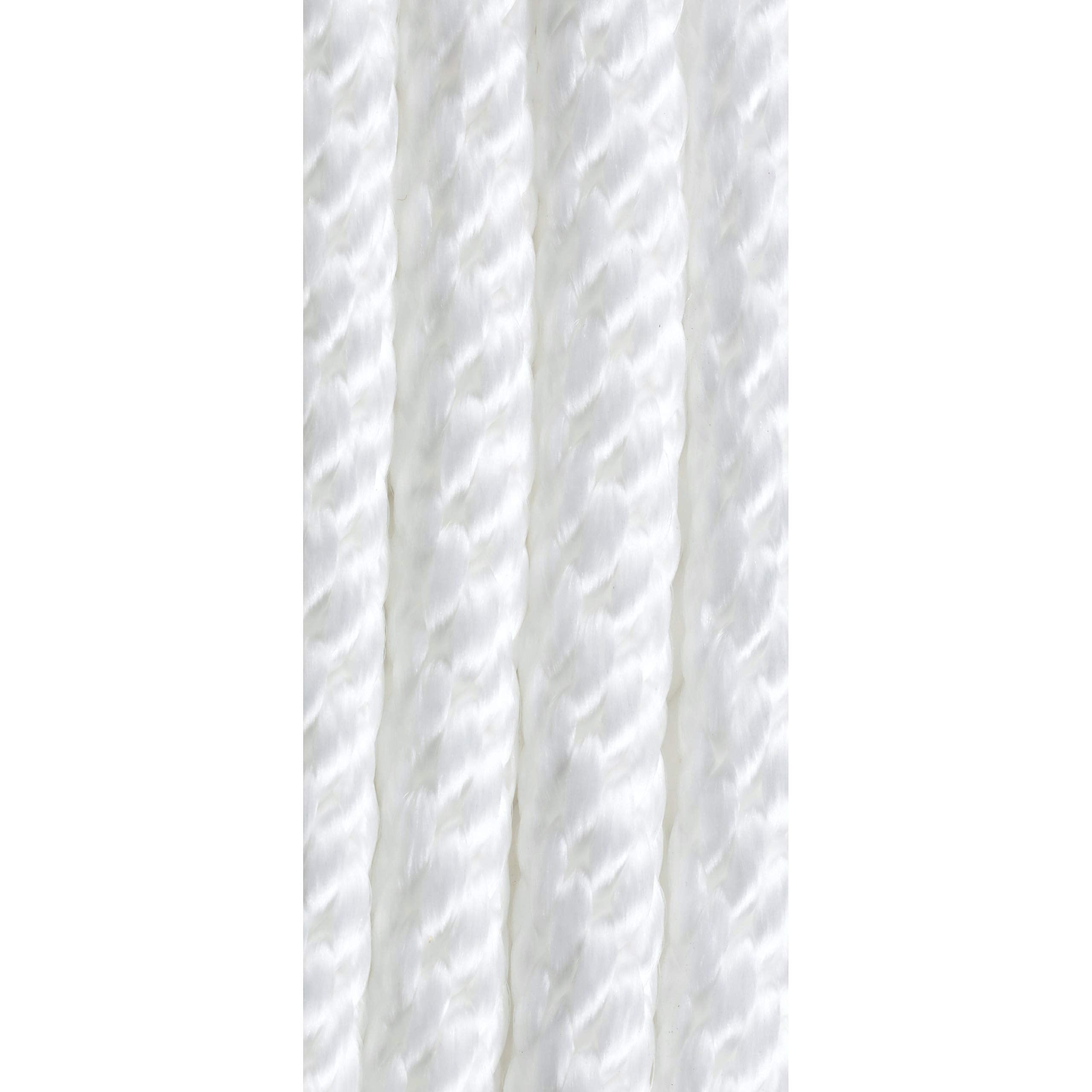 Solid Braid Attwood 11723-7 Multifilament Polypropylene Anchor Line with Spring Hook 3/8-Inch x 50-Feet, White