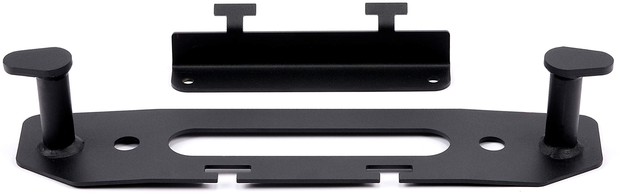 WARN Winch Accessory 102222: Hook Stay and Fairlead Backing Plate with License Plate Mounting Bracket for Jeep Gladiator JT & Wrangler JL, Black