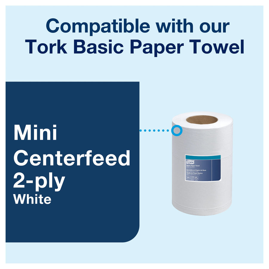 Tork Black Mini Centerfeed Towel Dispenser M1, One-Handed Operation, Elevation Range, 558028A
