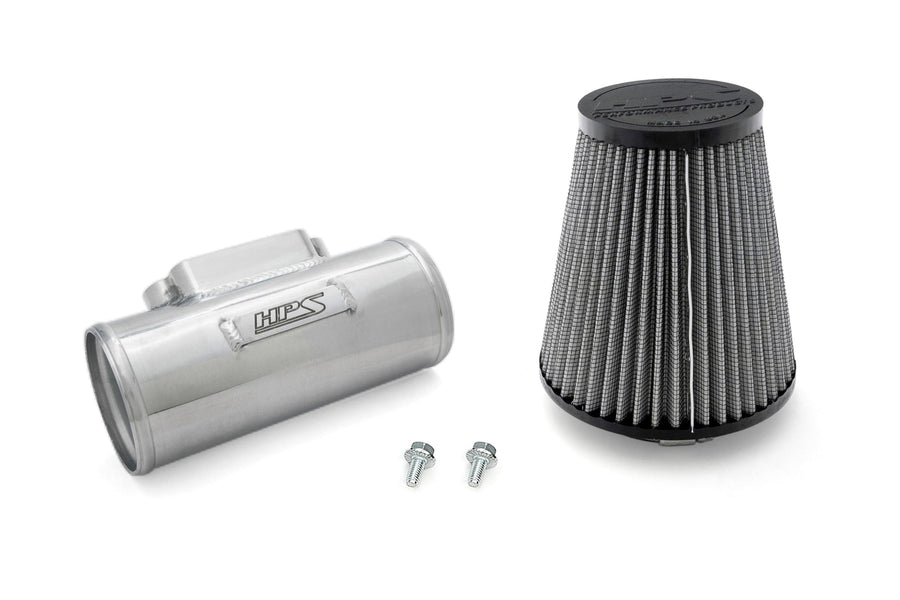 3" HPS Polished Aluminum MAF Sensor Housing with HPS-4326 Cone Air Filter Compatible for Lexus Toyota 2JZ 1MZ 1UZ Engine, MAFT-1604