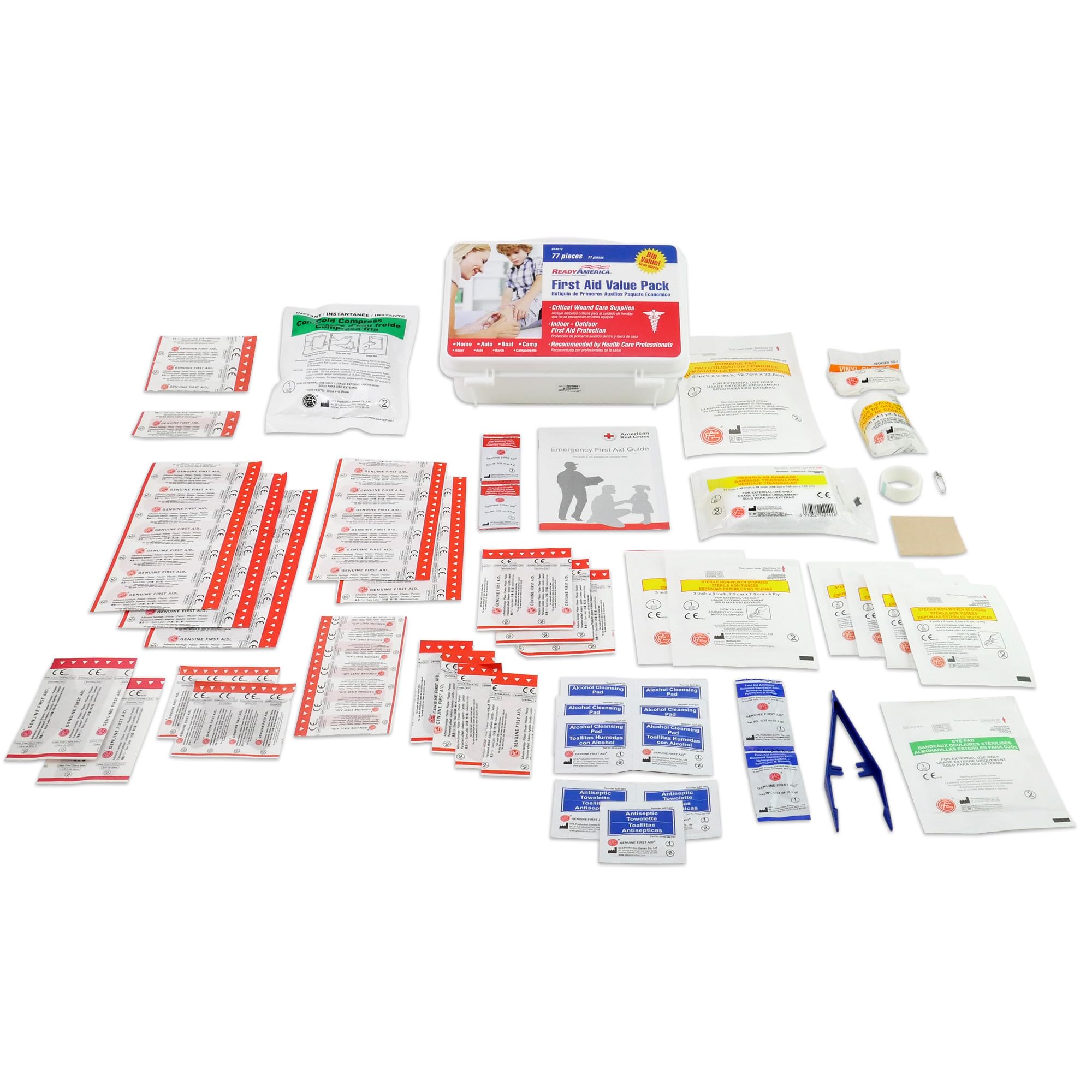 First Aid Ready America 74012 Value Pack, 77-Piece