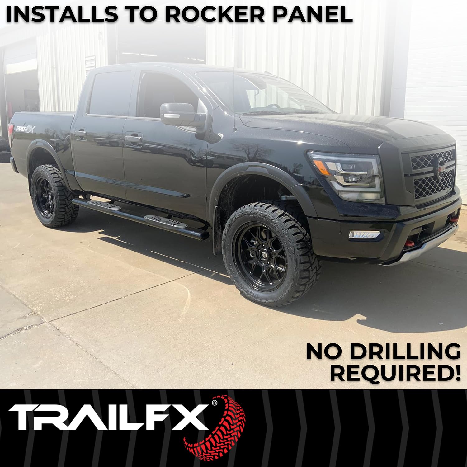 TrailF Nerf Bar 5 Inch Oval Fits Ford F-150 Standard Cab 2009-201 Straight Black Powder Coated Steel Side Steps with Slip-Resistant Step Pads Rocker Panel Mount Set of 2 Running Boards TrailFX A7029B