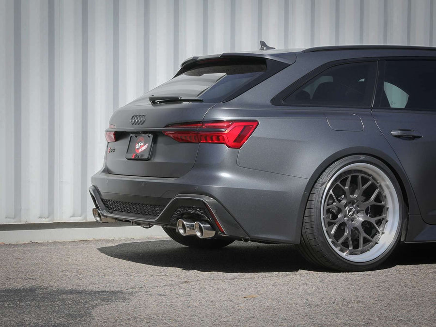 aFe Power 3 IN to 2-1/2 IN MACH Force-Xp Stainless Steel Cat-Back Exhaust System Polished Fit Audi RS6 Avant 20-22 V8-4.0L (tt) 49-36448-P