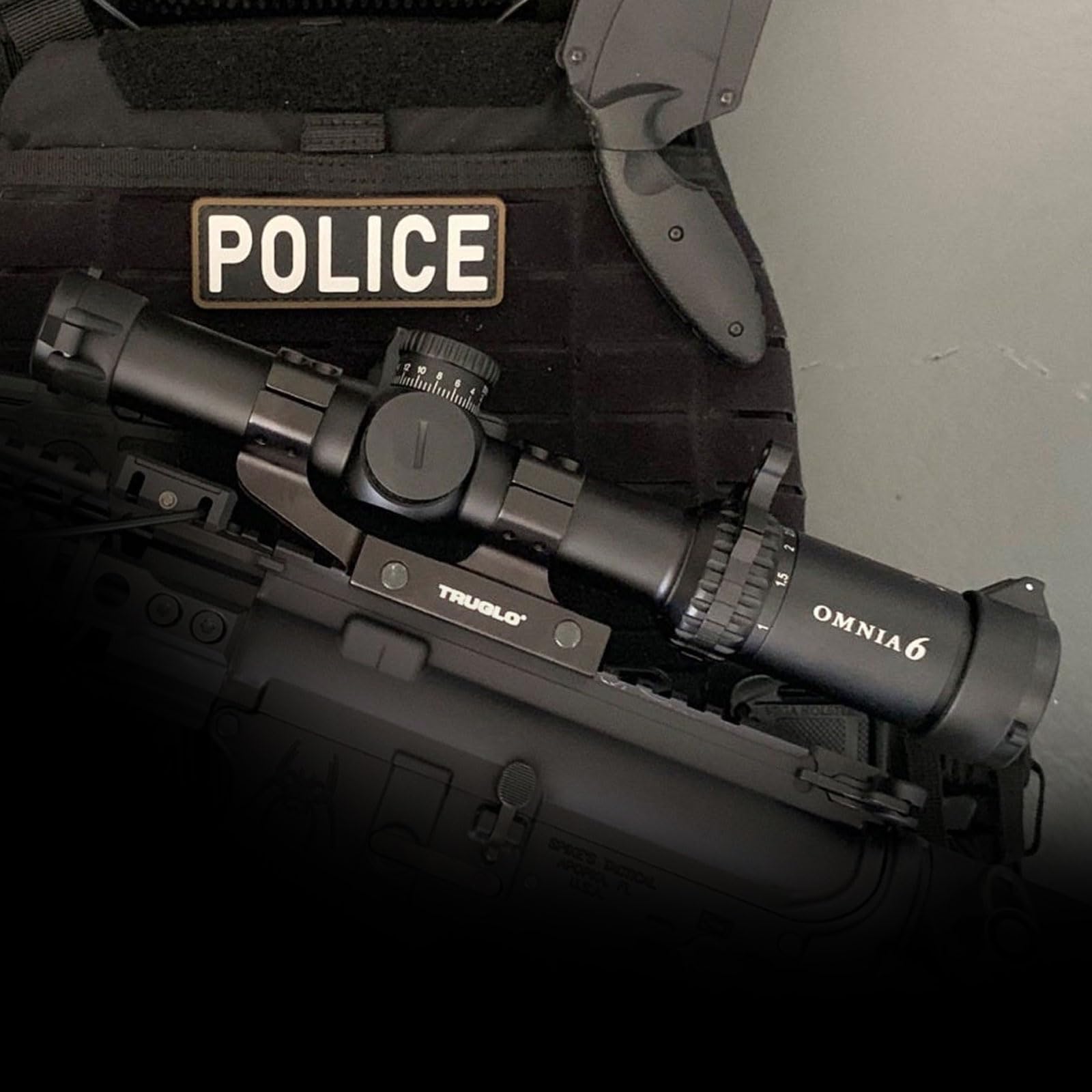 Omnia TRUGLO Tactical Hunting Shooting Durable Fogproof Shock Resistant 30mm One-Piece Aluminum Tube Illuminated All Purpose Tactical Reticle Riflescope | Flip-Up Lens Cap Included | 6 1-6X24 30MM