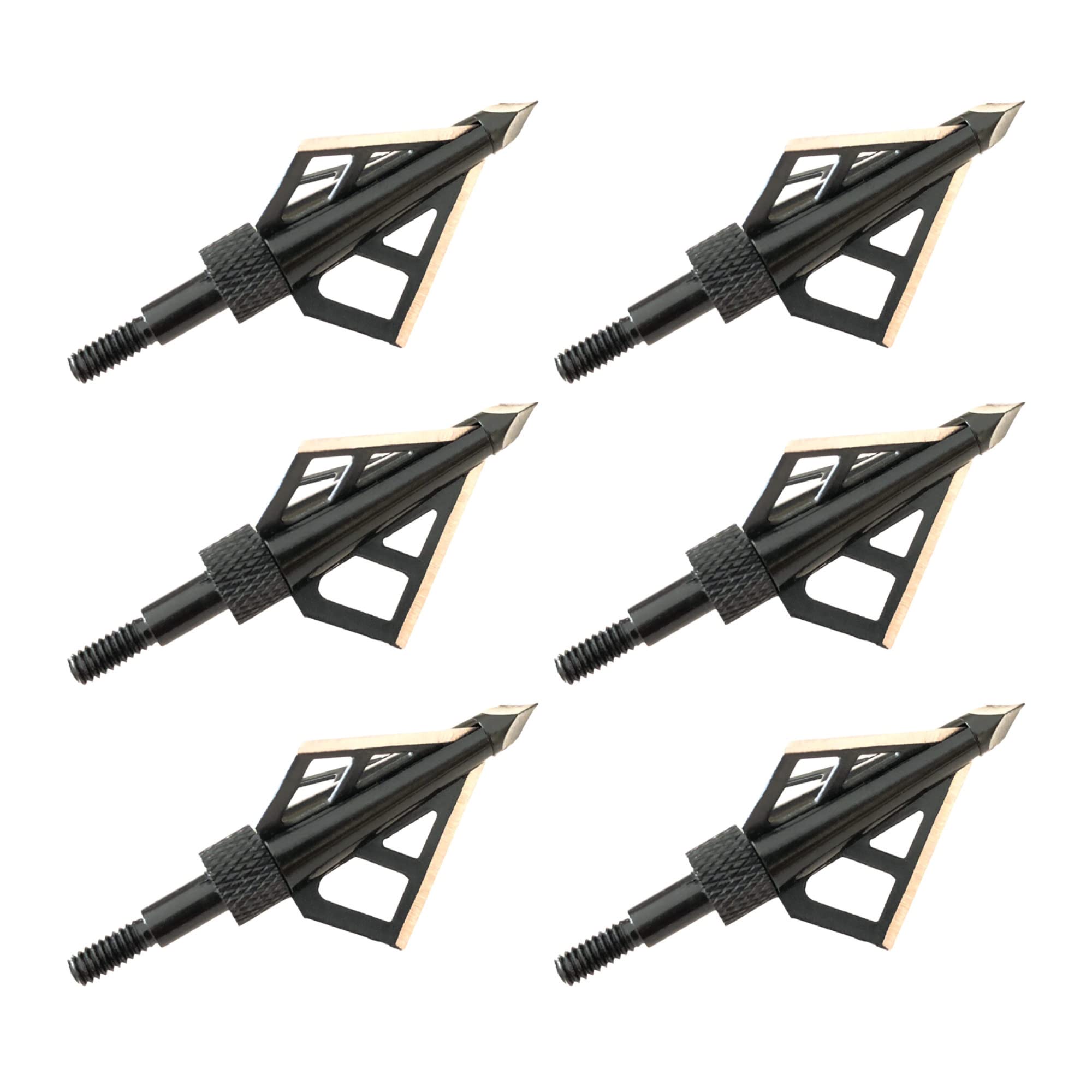 HME Archery 100 Grain Hunting Stainless Steel 1 3/16 Inch Cutting Diameter Fixed Blade Broadhead, 6 Pack
