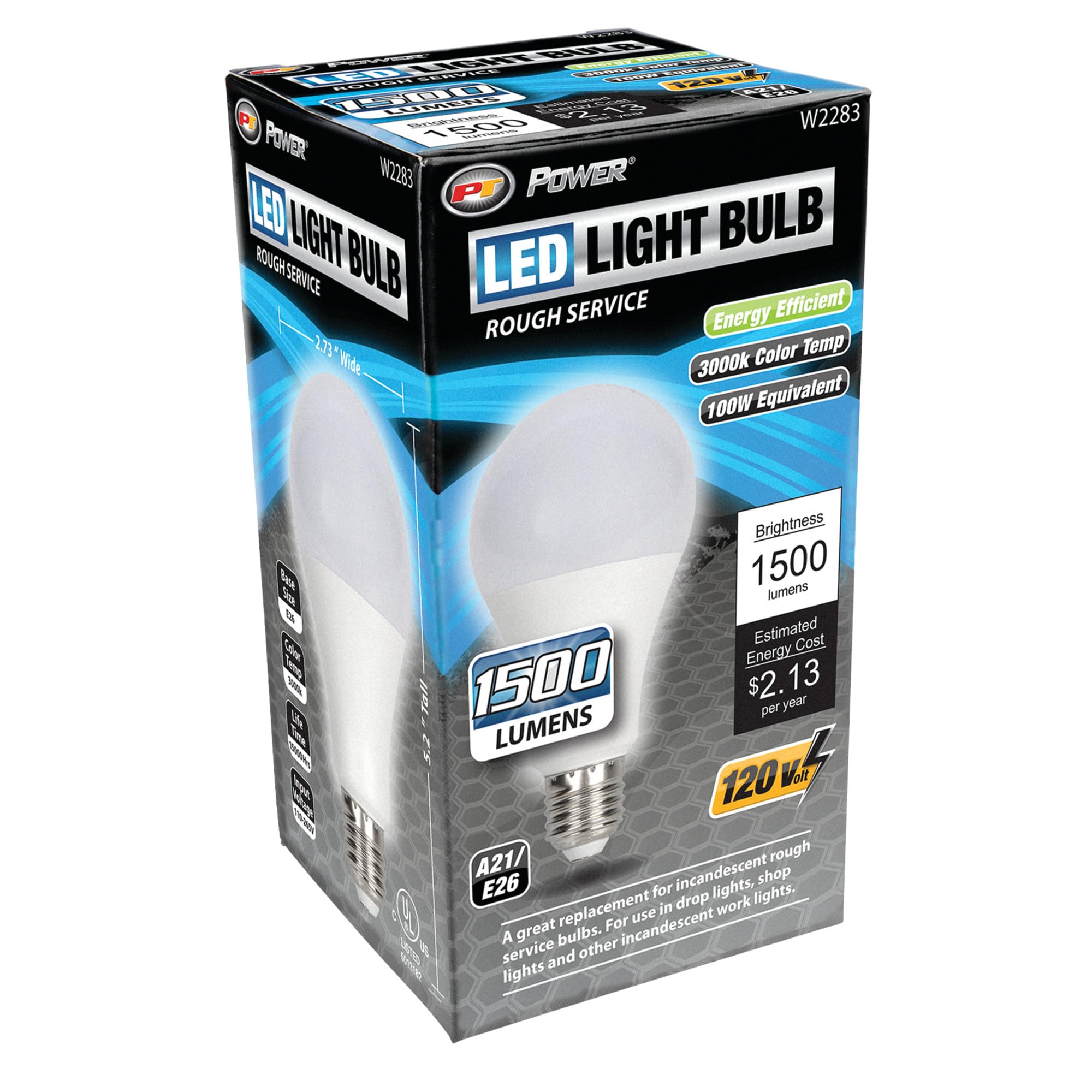W2283 Performance Tool -1500 Lumens LED Light Bulb, Energy Efficient Replacement to Incandescent or CFL Bulbs, Dimmable, A21/E26 Socket Compatibility
