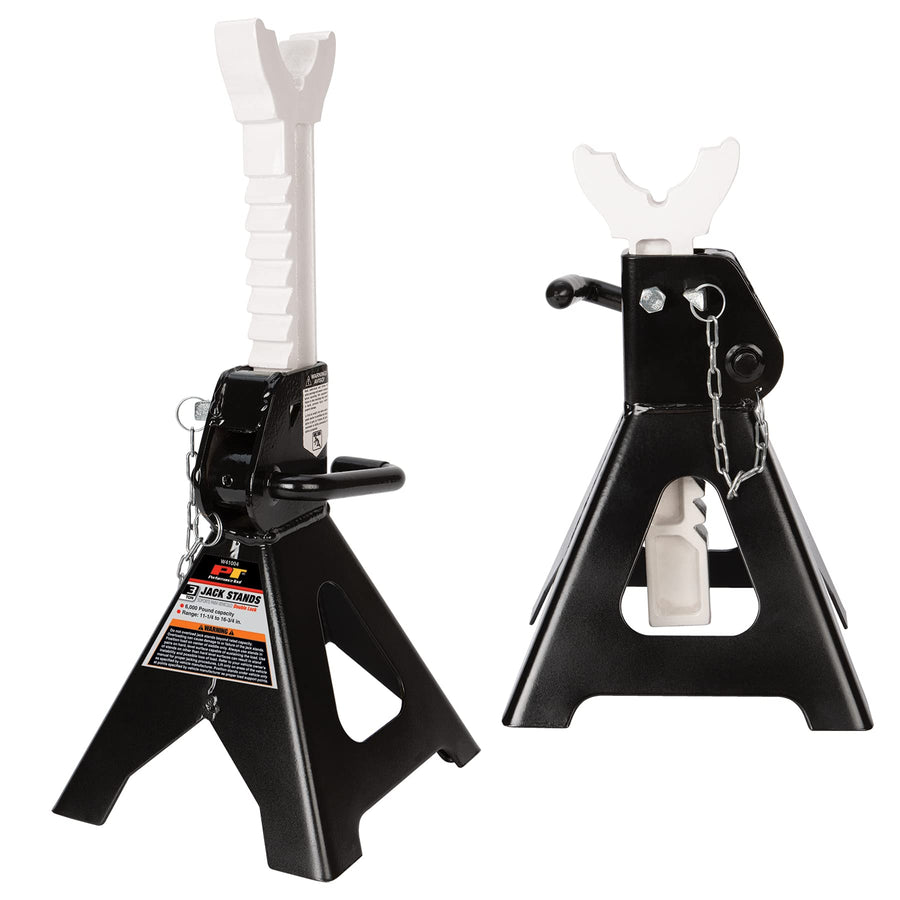 Heavy Duty Performance Tool W41004 Steel Jack Stands with Self-Locking Rachet and Double-Locking Pin, 3 Ton Capacity (Pair)