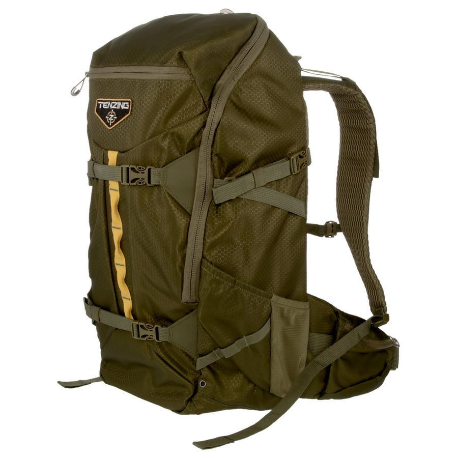 Whitetail TENZING 2100 Day Pack, Olive Green Hydration Bladder Compatible Durable Camo Backpack with 4 Compartments & 15 Organizational Pockets for Hunting Gear and Equipment
