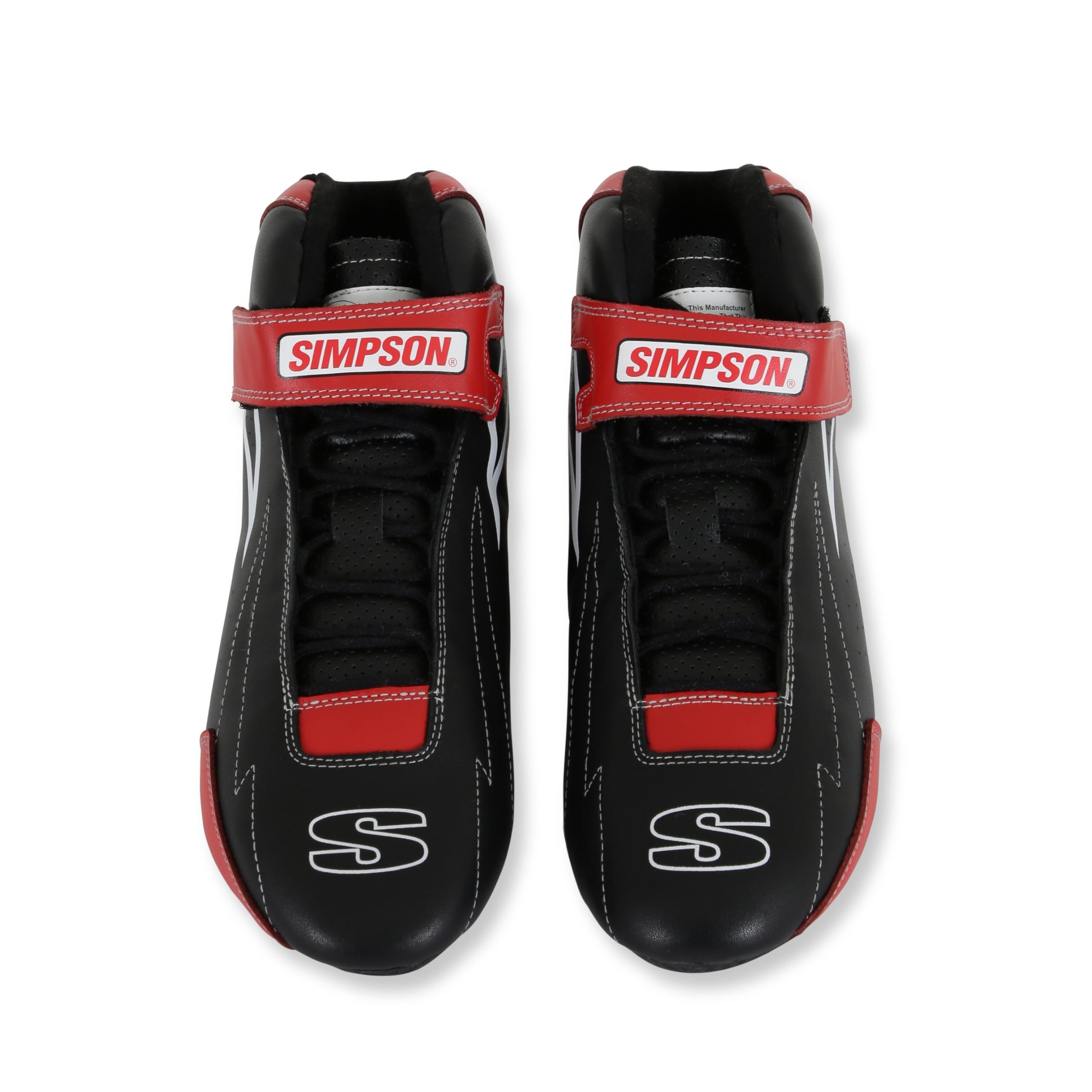 Simpson Racing SC800R Driving Shoes Black/Red Supercoil - Size 8