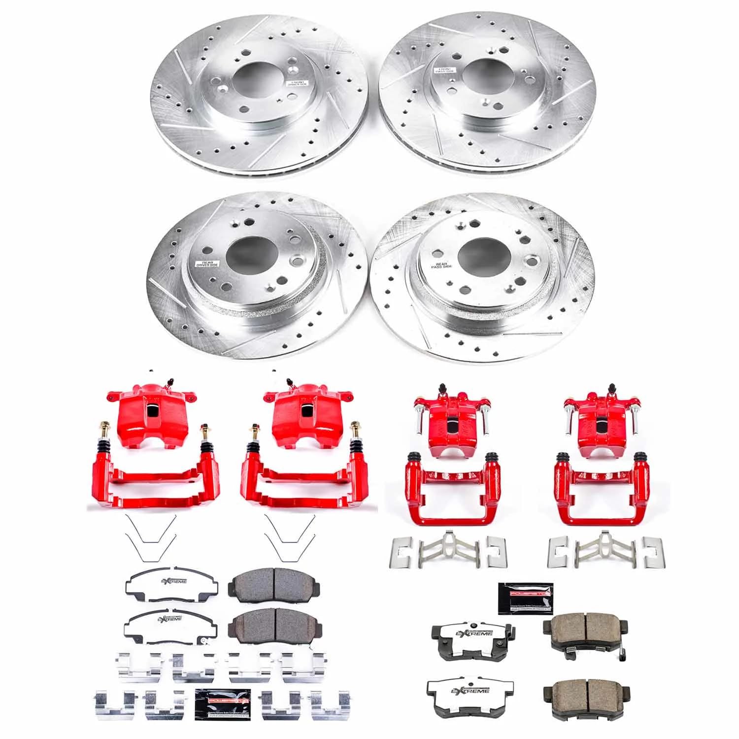 Power Stop Z26 KC4271-26 Front & Rear Street Warrior Brake Kit For Acura RL 2002-2004 [Model Specific]