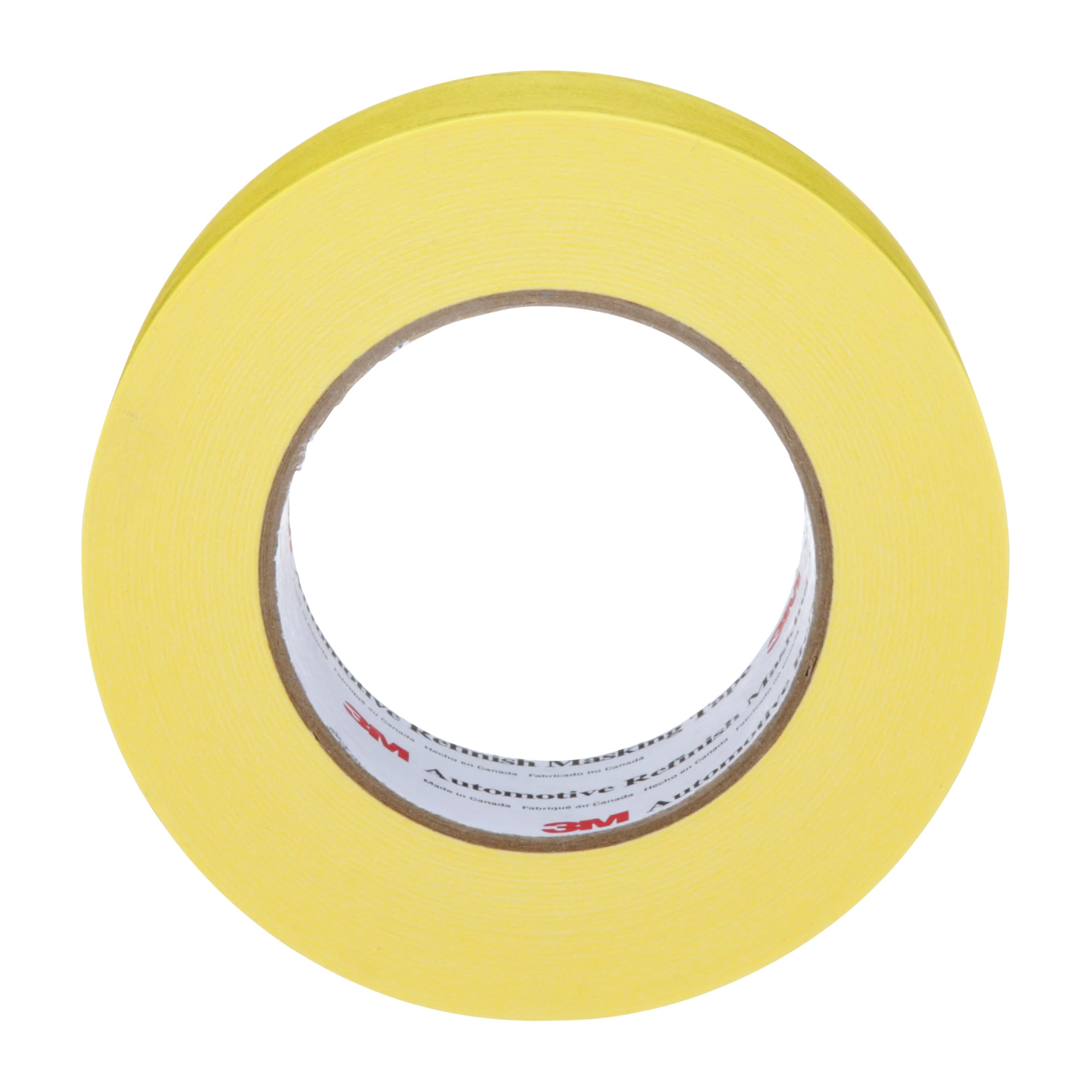 3M Automotive Masking Refinish Tape 388N, 06656, 48 mm x 55 m, Yellow, Crepe Backing, Moisture Resistant, Multi-Purpose, 1 Roll