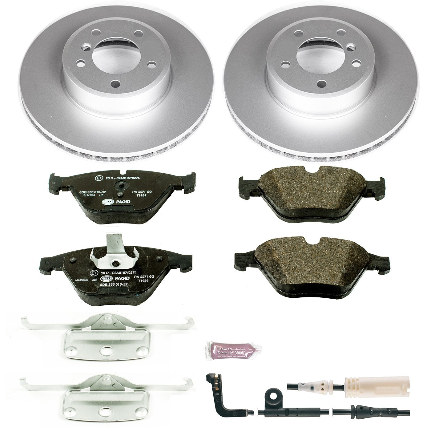 Power Stop ESK2110 Euro-Stop Front Brake Kit and 1 Front Sensor Wire For BMW 525i, BMW 525xi, BMW 528i, BMW 528i xDrive, BMW 5, BMW 530i, BMW 530xi, BMW 535i xDrive, BMW 5 [Model Specific]