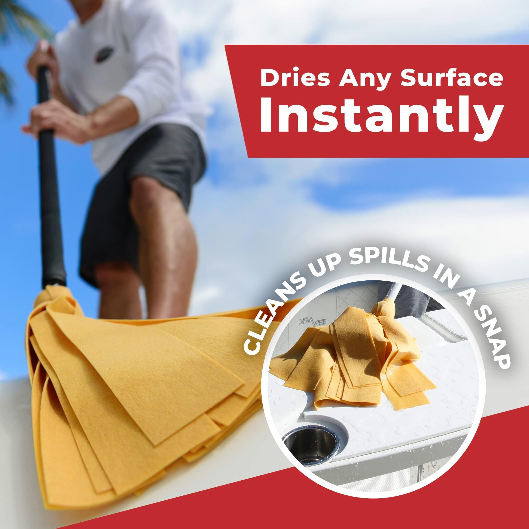 Deluxe Water Sprite SHURHOLD Heavy Duty Mop with Highly Absorbent 2 7/8" Wide PVA Strips, Attachable to All Handles