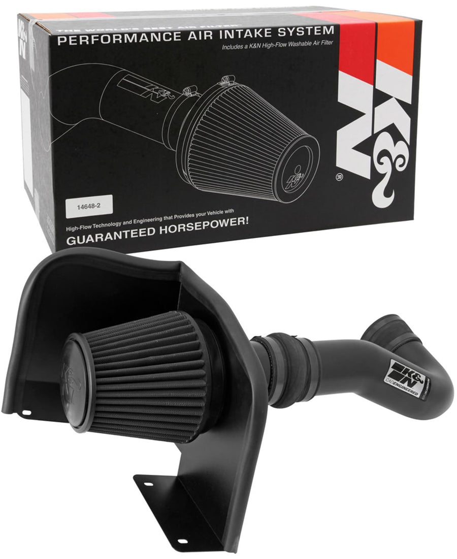 Cold Air Intake System K&N: Dry-Flow Air Filter, Increase Performance & Towing: Compatible with 2007-2008 Chevy/GMC/Cadillac Silverado, Suburban, Tahoe, Sierra, Yukon, Escalade, Avalanche, 71-3058