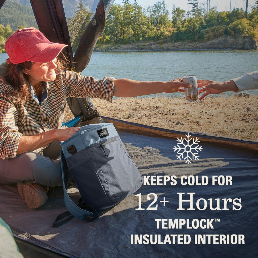 Coleman 16-Can TranslatR Leakproof Soft Cooler Backpack, Superior Ice Retention Keeps Contents Cold up to 12 Hrs, Made of Recycled Material, Great for Camping, Tailgating, Sports, Lunches & More
