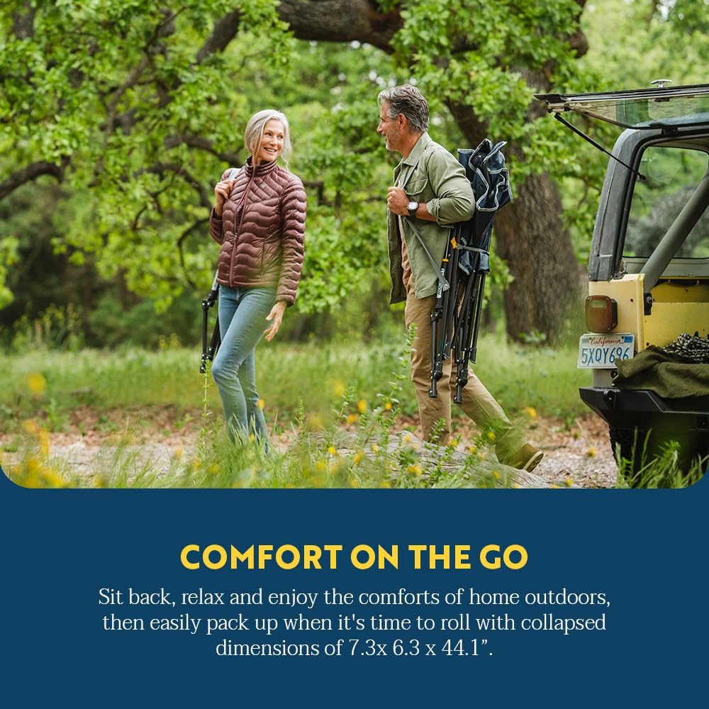 Comfort Pro Rocker GCI Outdoor Camping Chair | Portable Folding Rocking Chair with Durable Armrests & Drink Holder — Loden Green