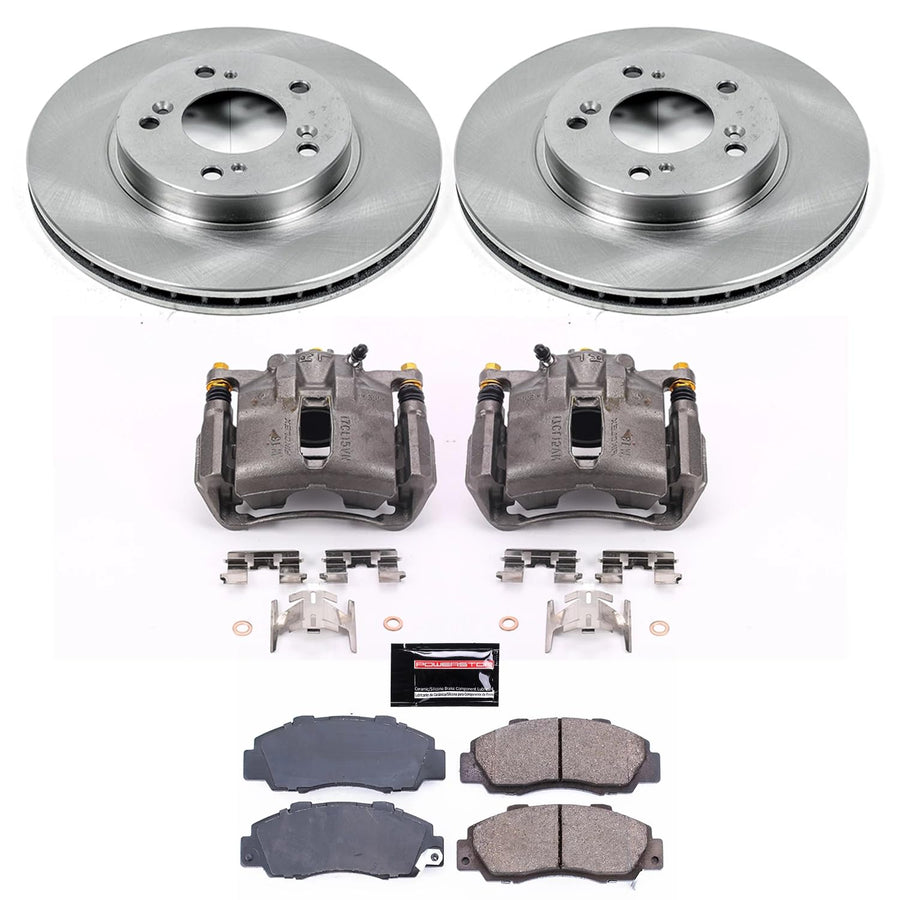 Power Stop KCOE704A Replacement Autospeciality Front Caliper Kit- OE Rotors, Ceramic Brake Pads, Calipers