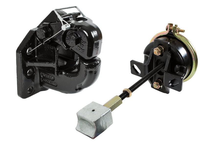 50 Ton Capacity Buyers Products Air Compensated Pintle Hook, 6-Hole Mount With Air Chamber Plunger