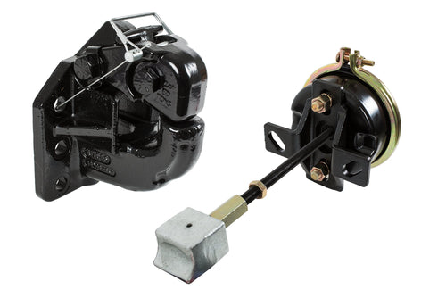 50 Ton Capacity Buyers Products Air Compensated Pintle Hook, 6-Hole Mount With Air Chamber Plunger