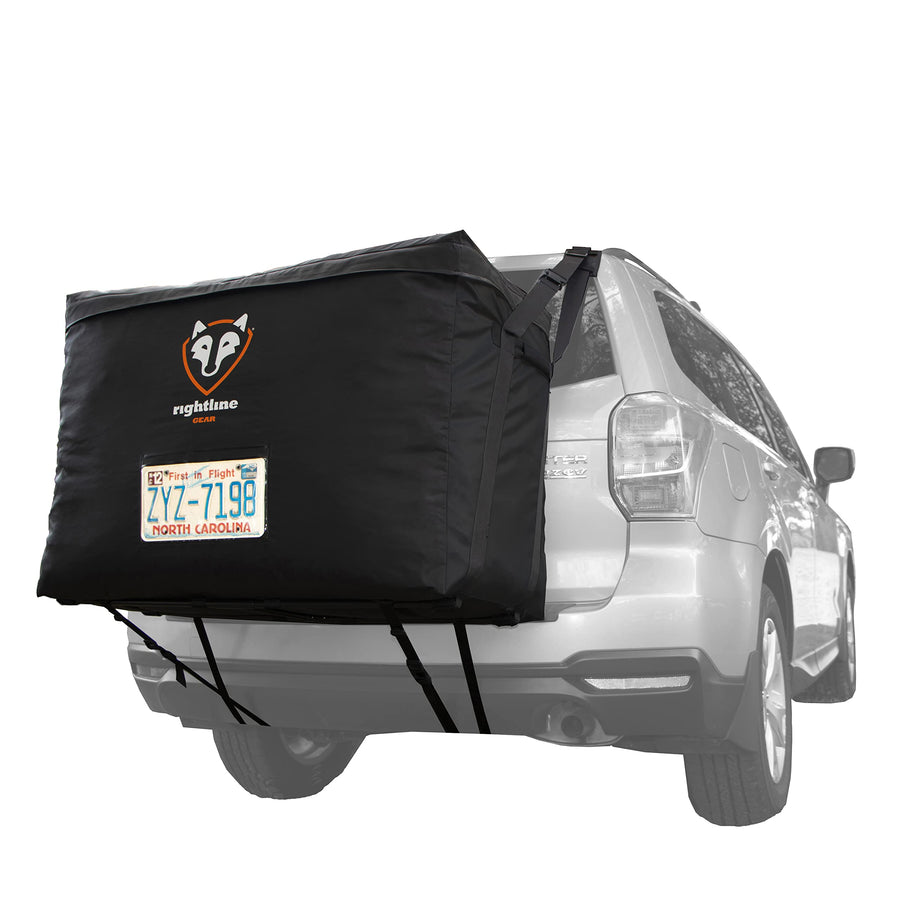 Rightline Gear Rear Waterproof Car Cargo Carrier Bag, Attaches With Or Without Roof Rack, 13 Cubic Feet, Black