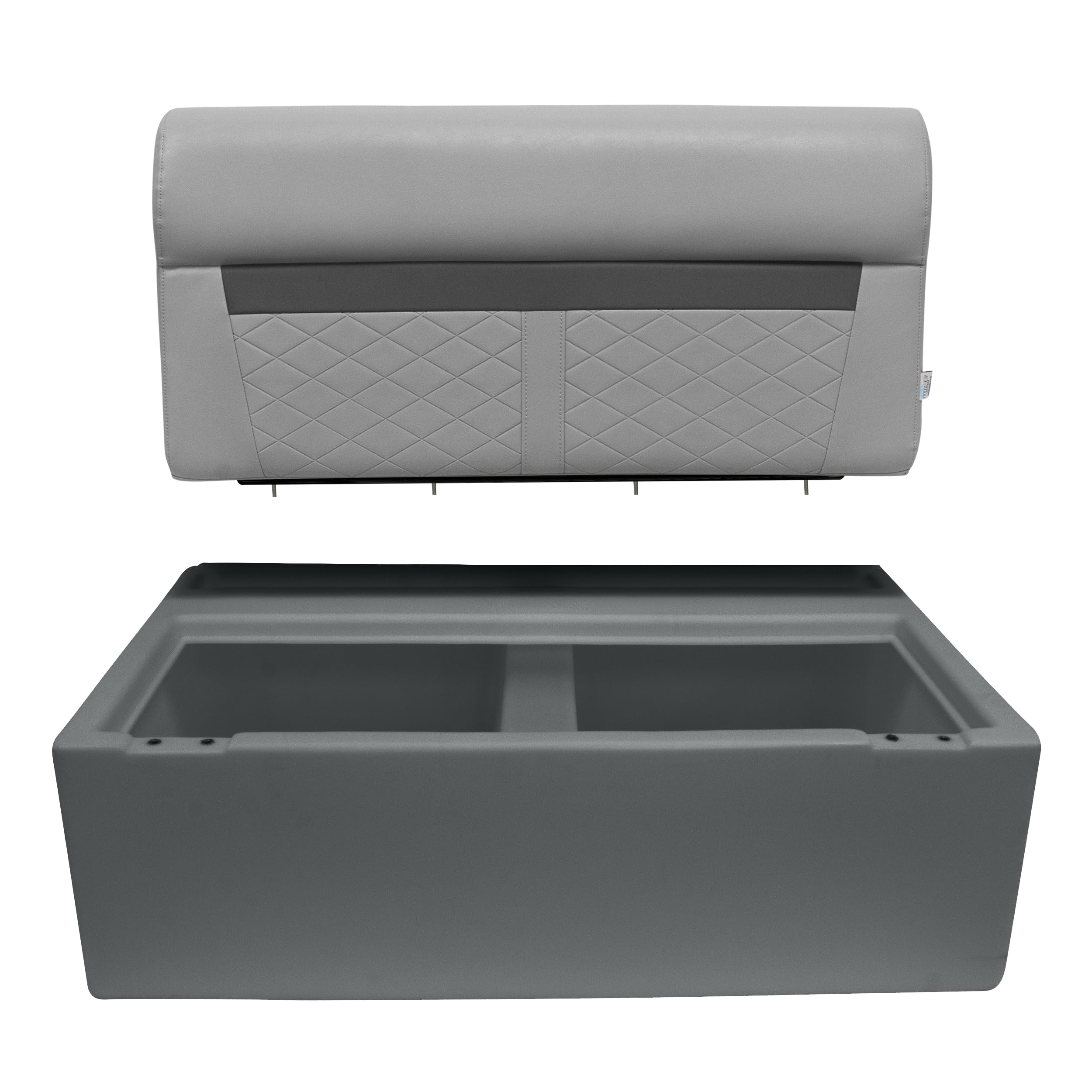 DLX Series Wise 8WD100-1B-221 37" Pontoon Bench Seat - Base Only - Grey