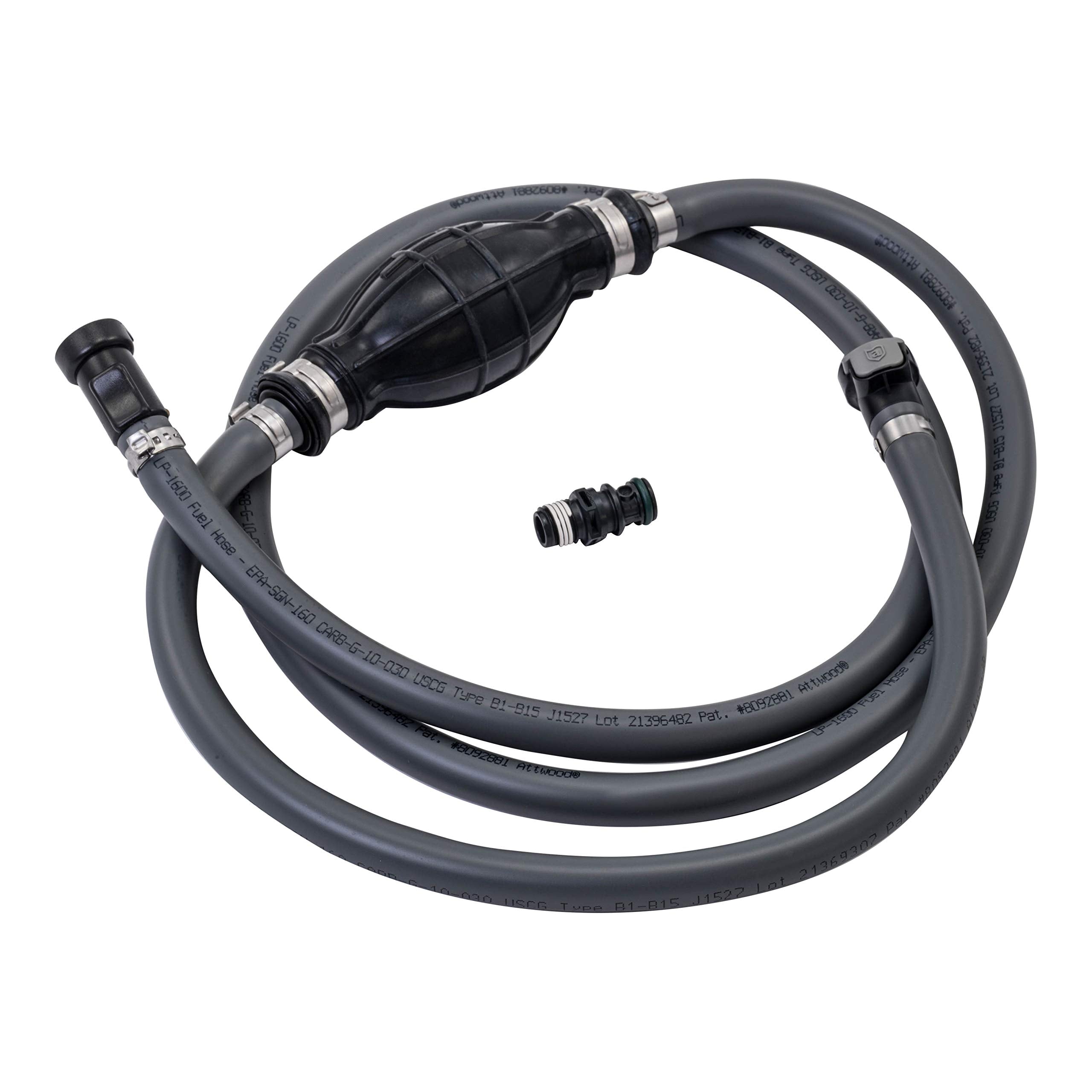 Marine Boat Fuel Line Kit Attwood 93806EUS7 with Universal Sprayless Fuel Connector, 6-Foot x 3/8-Inch - Johnson/Evinrude