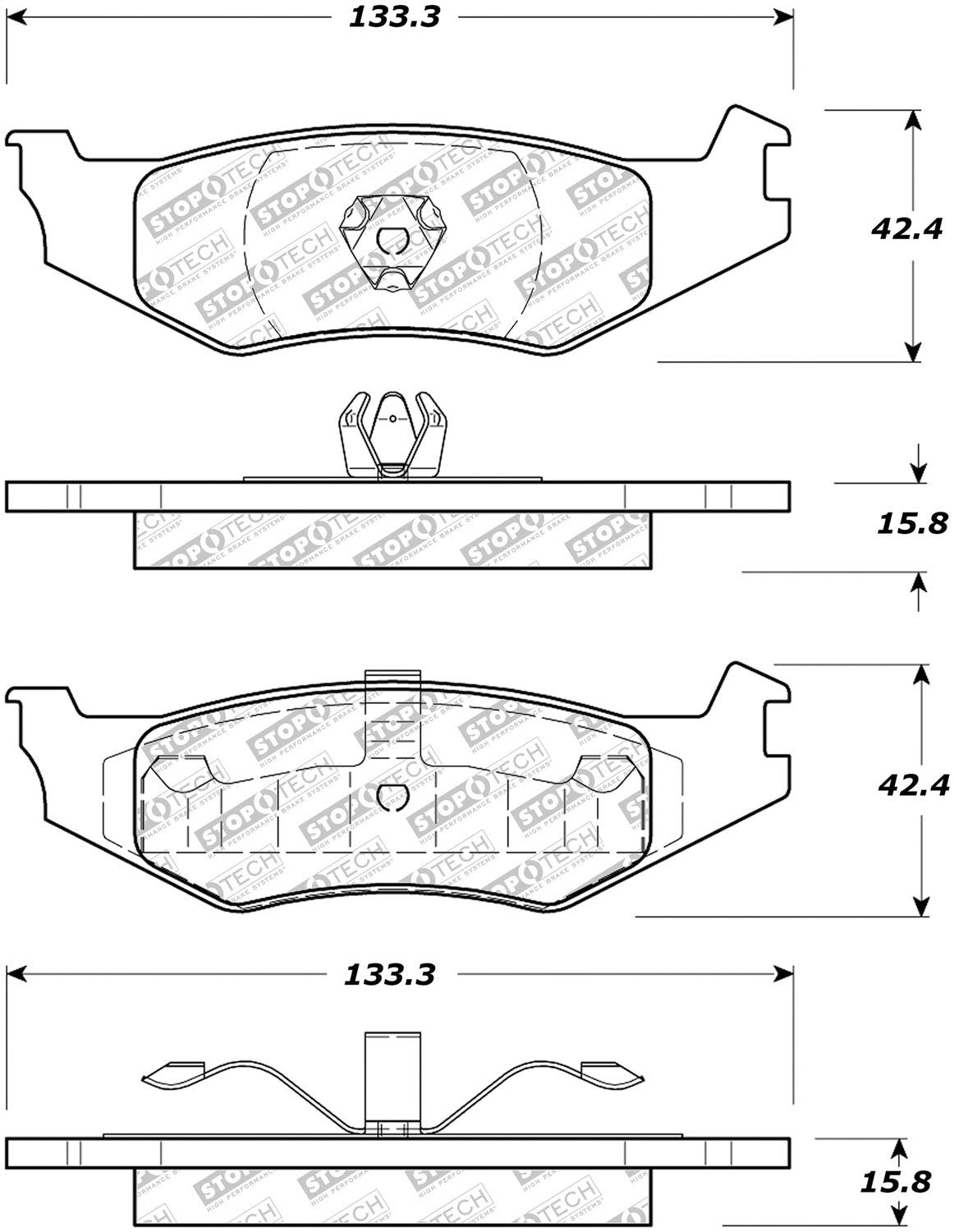 Brake Pads StopTech 305.05120 with Hardware Street Select