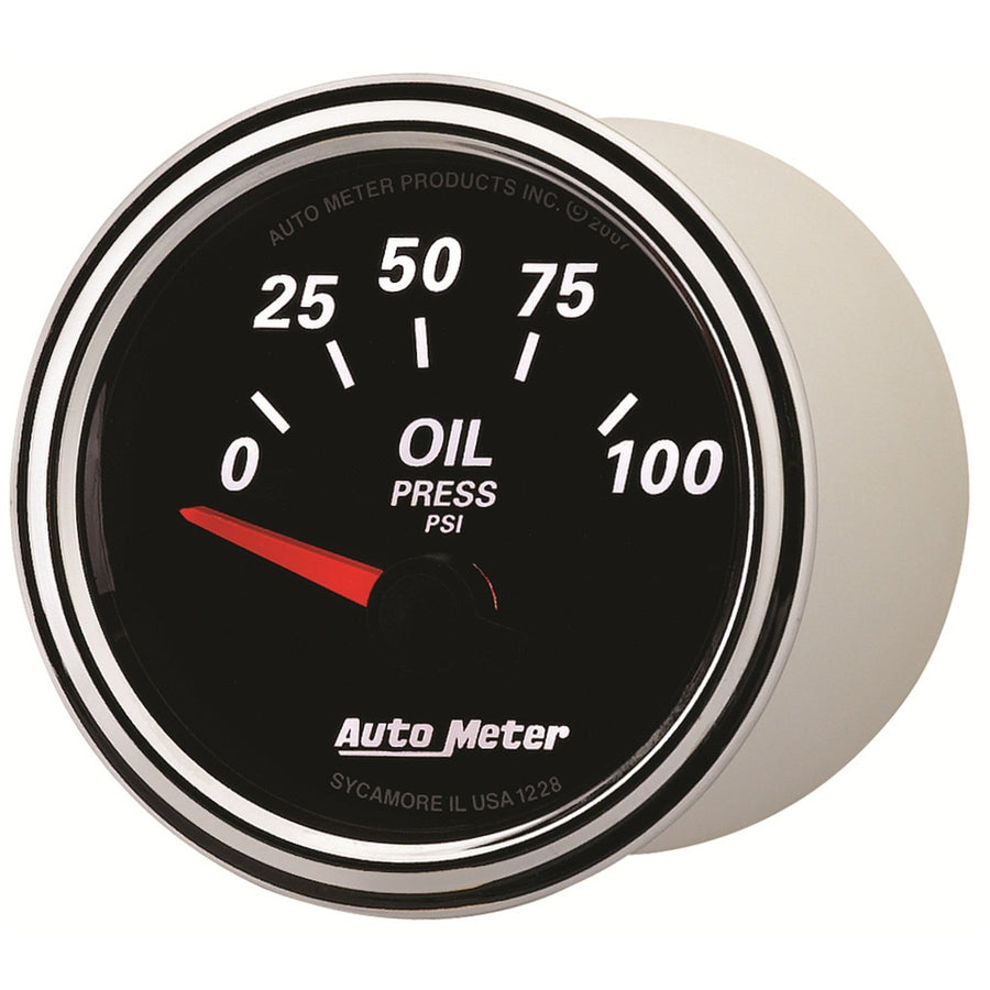 Auto Meter 1228 2-1/16" Designer Black II 0-100 PSI Short Sweep Electric Oil Pressure Gauge