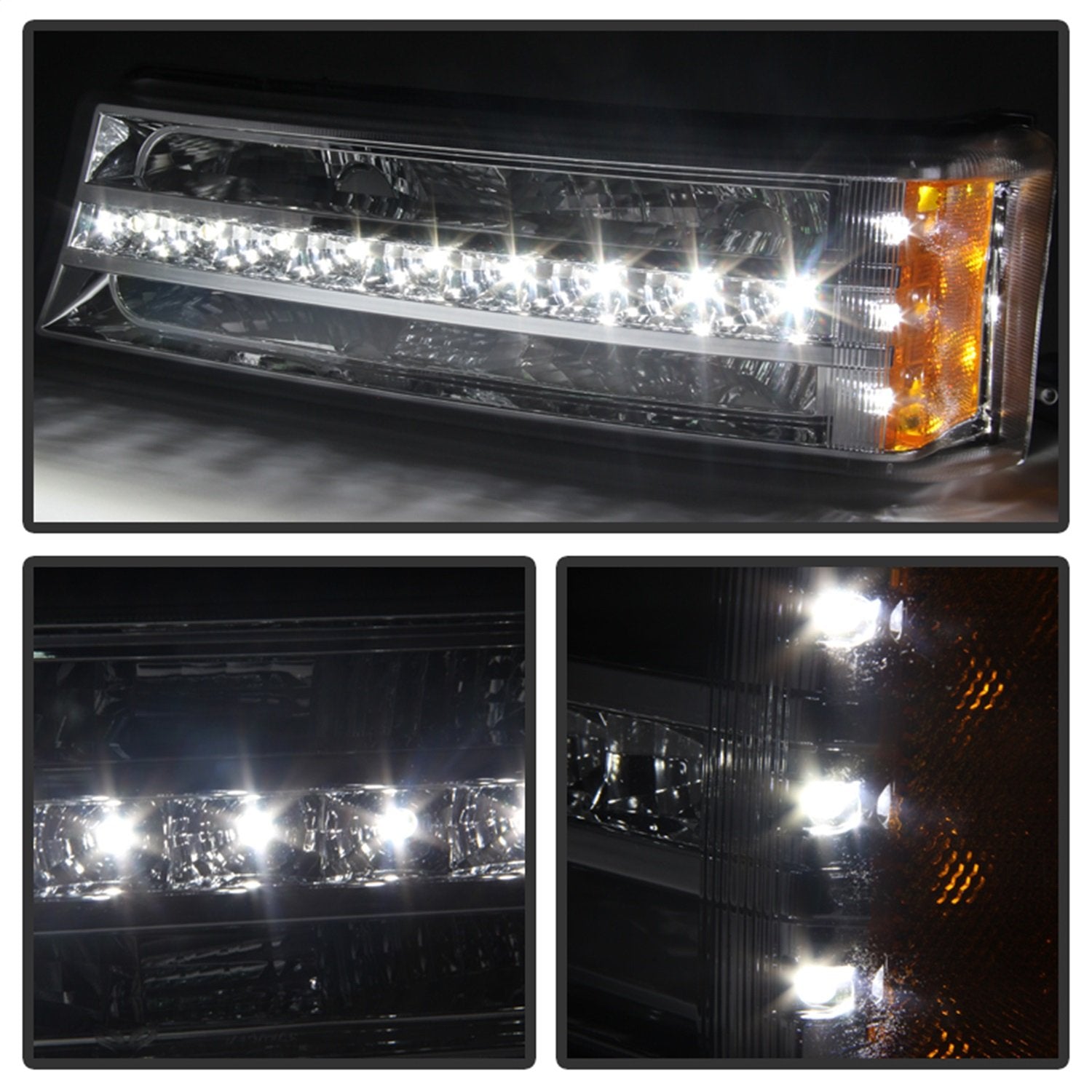 LED Front Bumper Lights Chrome/Clear xTune Auto 9027499