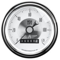 Auto Meter Prestige Pearl 3-3/8" Electric Speedometer (0-120 MPH, 85.7mm)