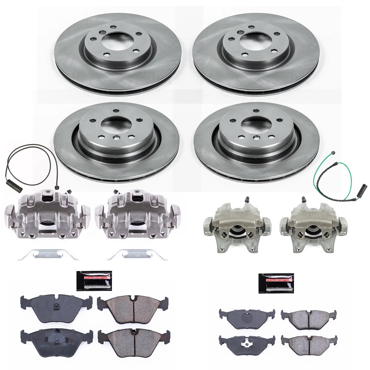 Power Stop KCOE4229 Stock Replacement Front and Rear Brake Kit (with Calipers) For BMW M3 1995-1999 [Model Specific]