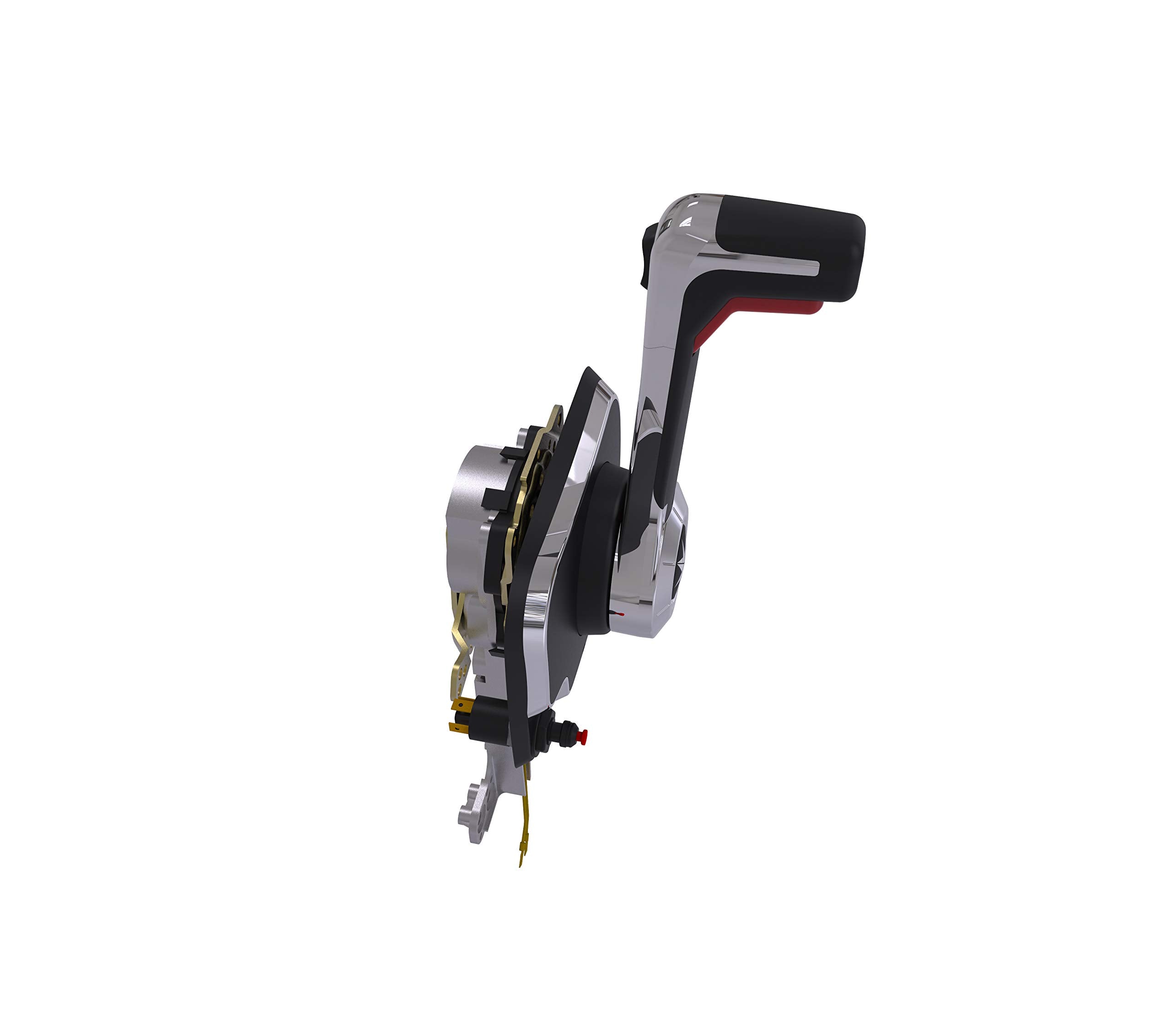 Dometic Xtreme SeaStar Control with Engine Cut Off Switch, CH8351P, Center Console Side Mount, Chrome, Trim Switch